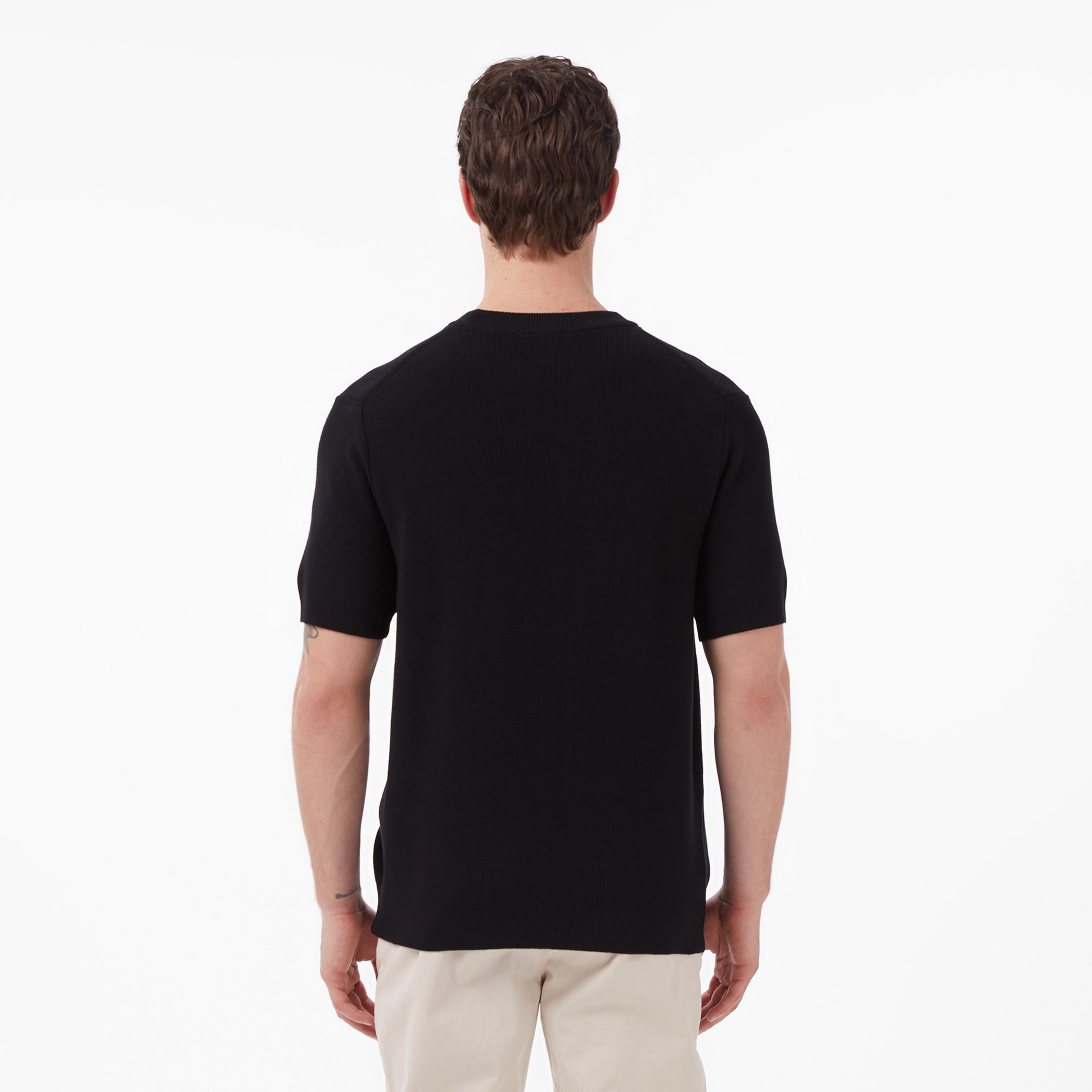 Lacoste Erkek Classic Fit Kısa Kollu Bisiklet Yaka Siyah Triko