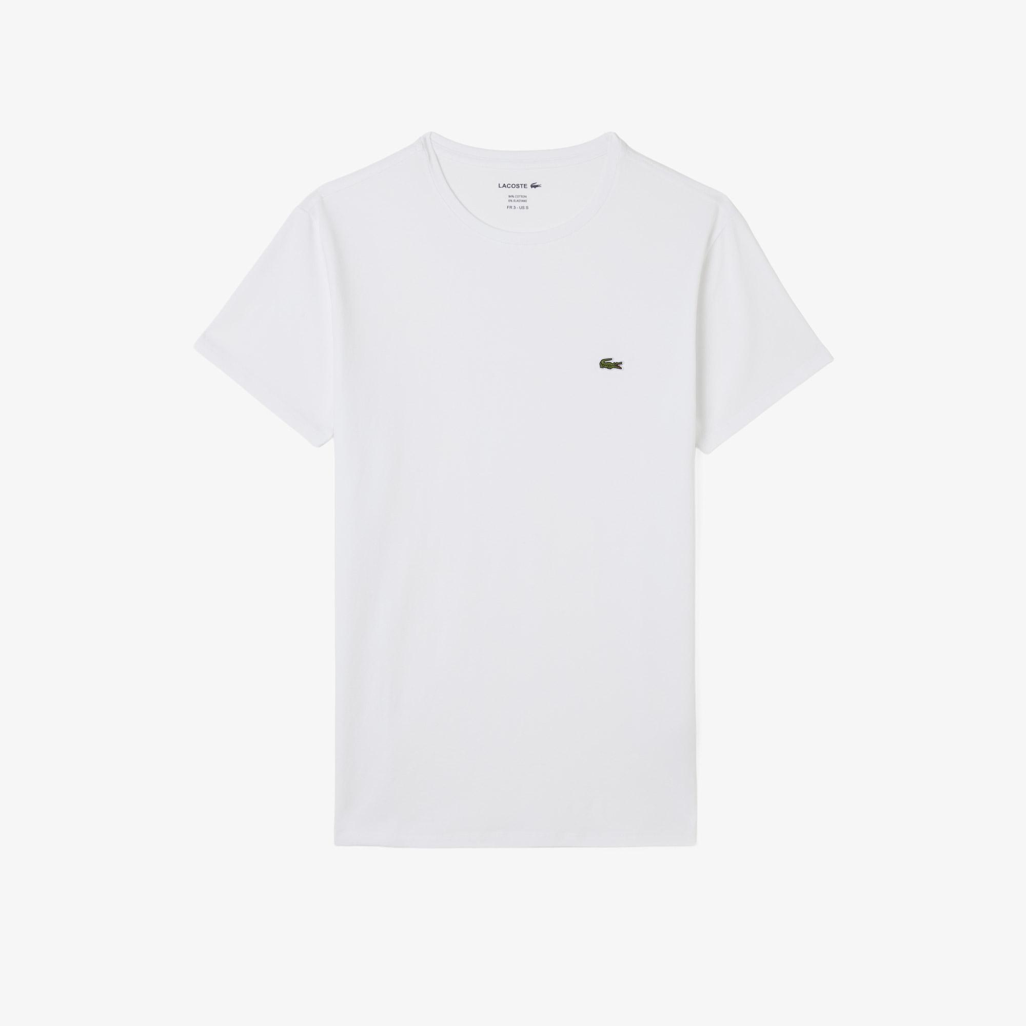 Lacoste Erkek Slim Fit Bisiklet Yaka Beyaz T-Shirt