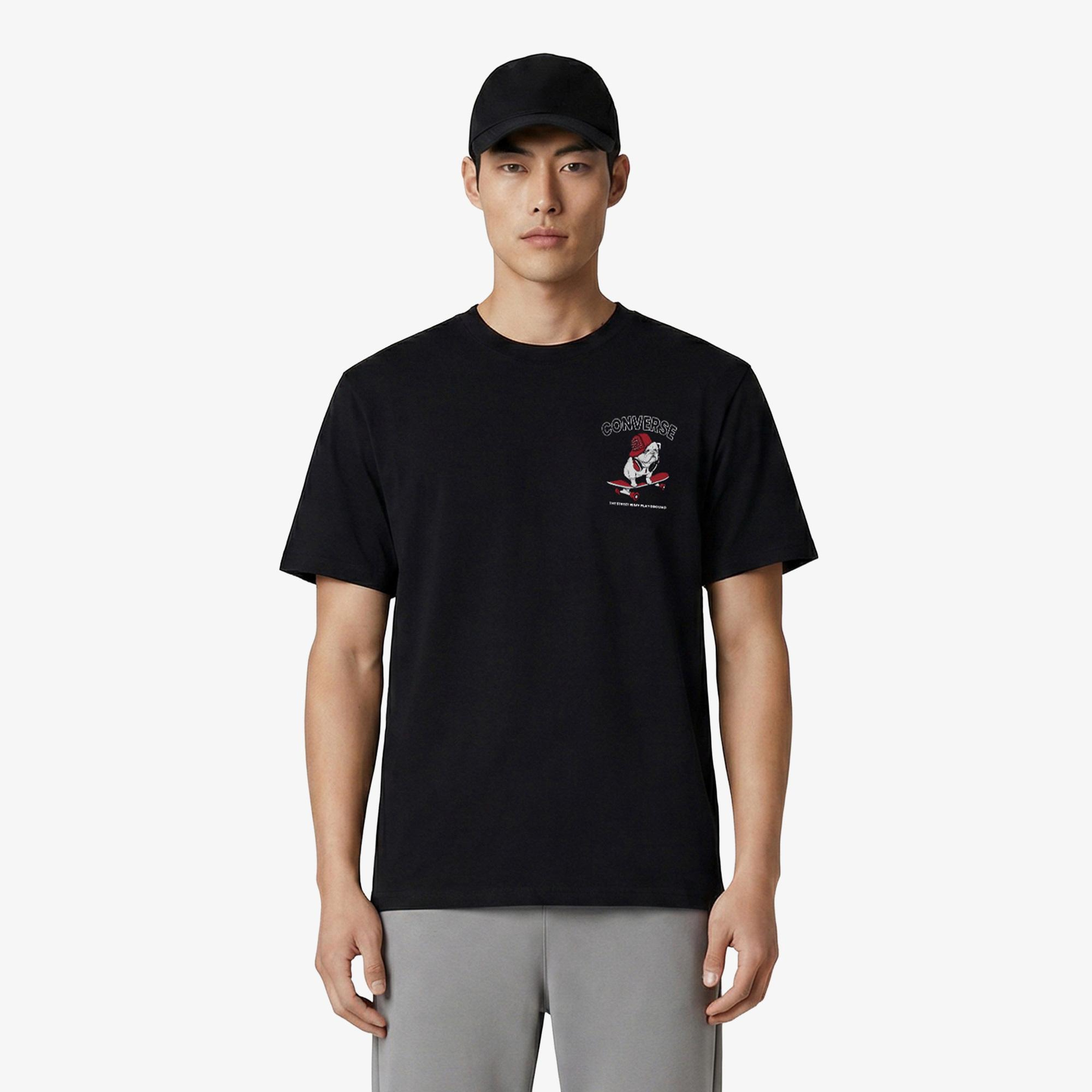 Converse Erkek Siyah Grafik Baskılı T-Shirt