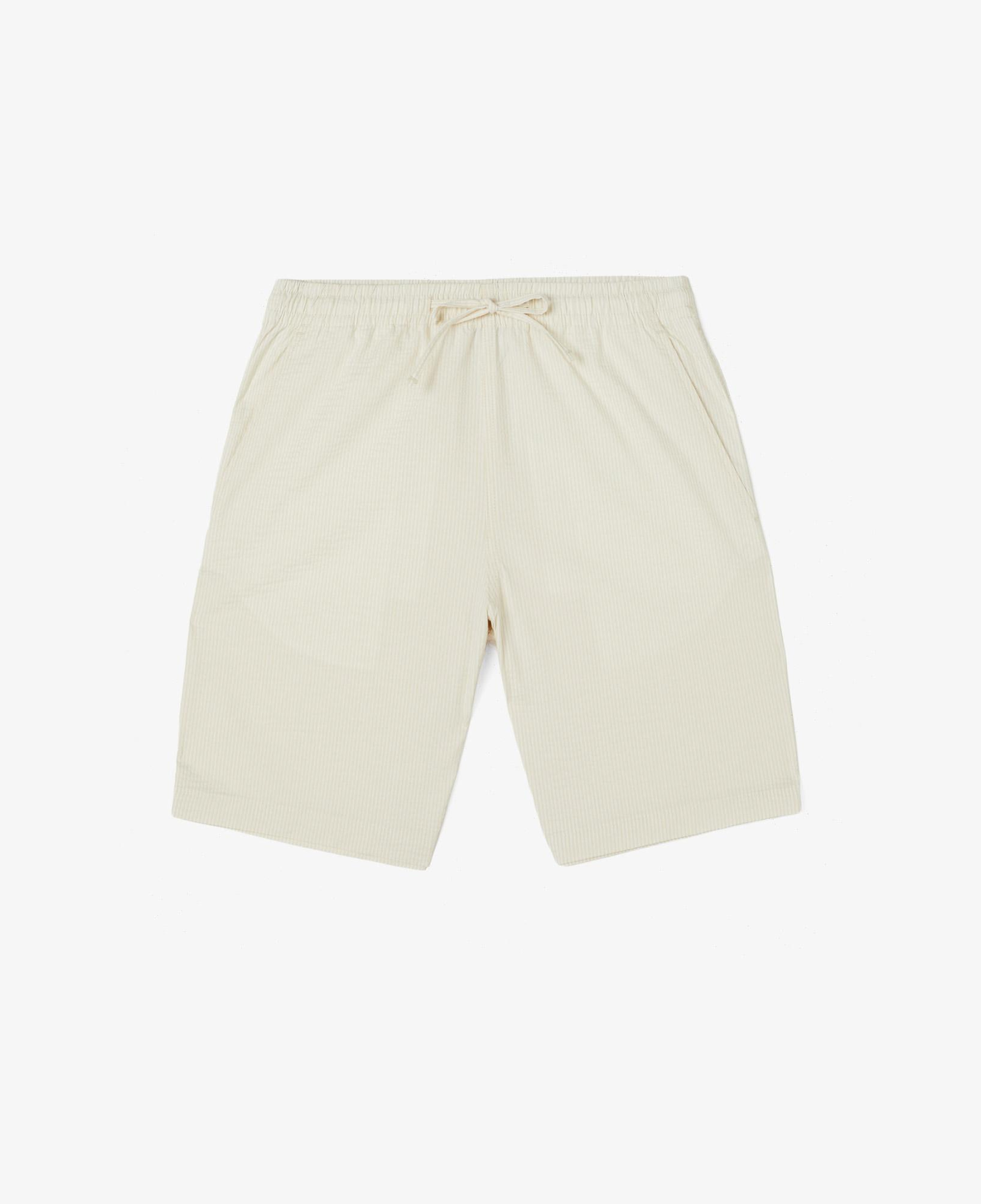 Lacoste Erkek Relaxed Fit Çizgili Beyaz Şort