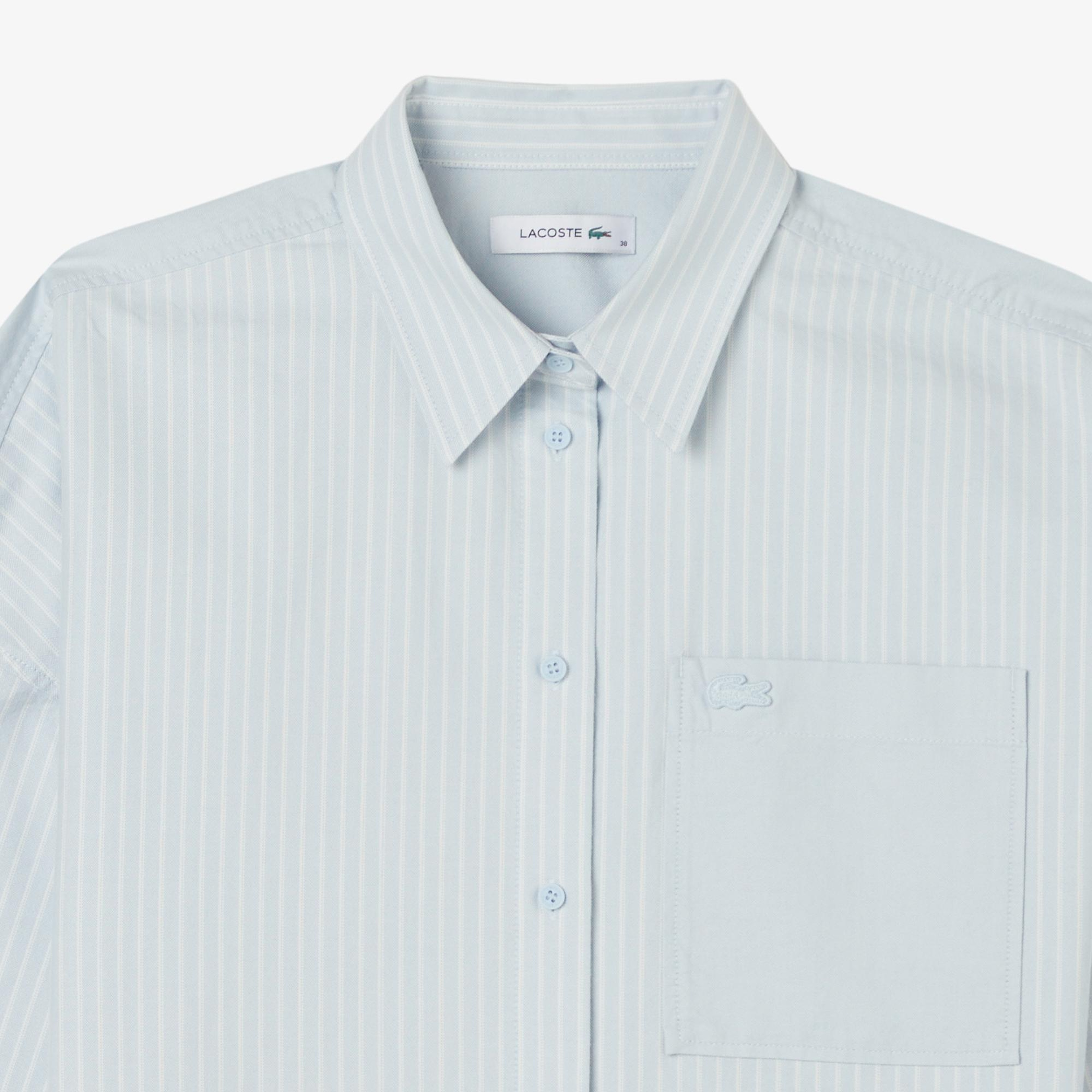 Lacoste Kadın Relaxed Fit Mavi Gömlek