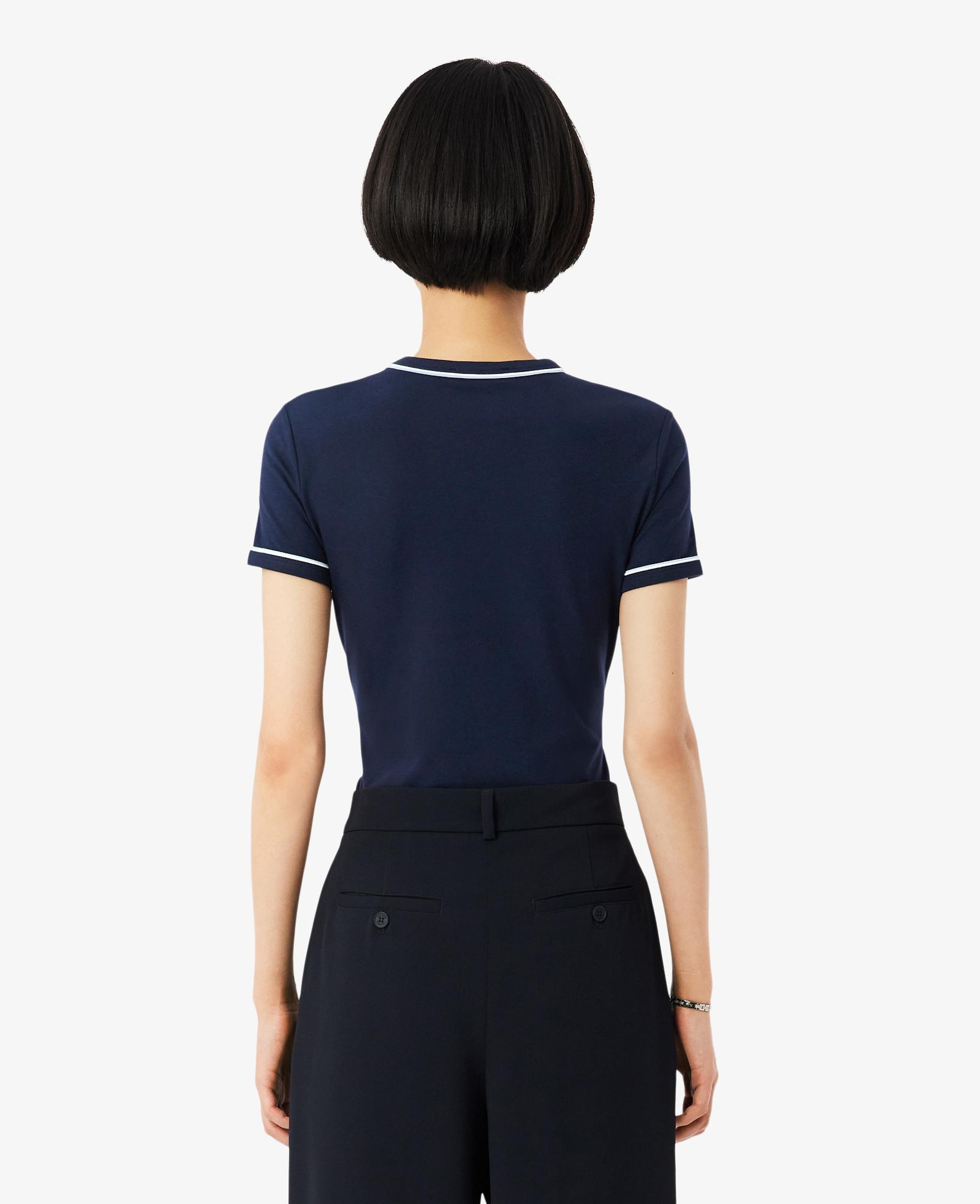 Lacoste Kadın Slim Fit Bisiklet Yaka Lacivert T-Shirt
