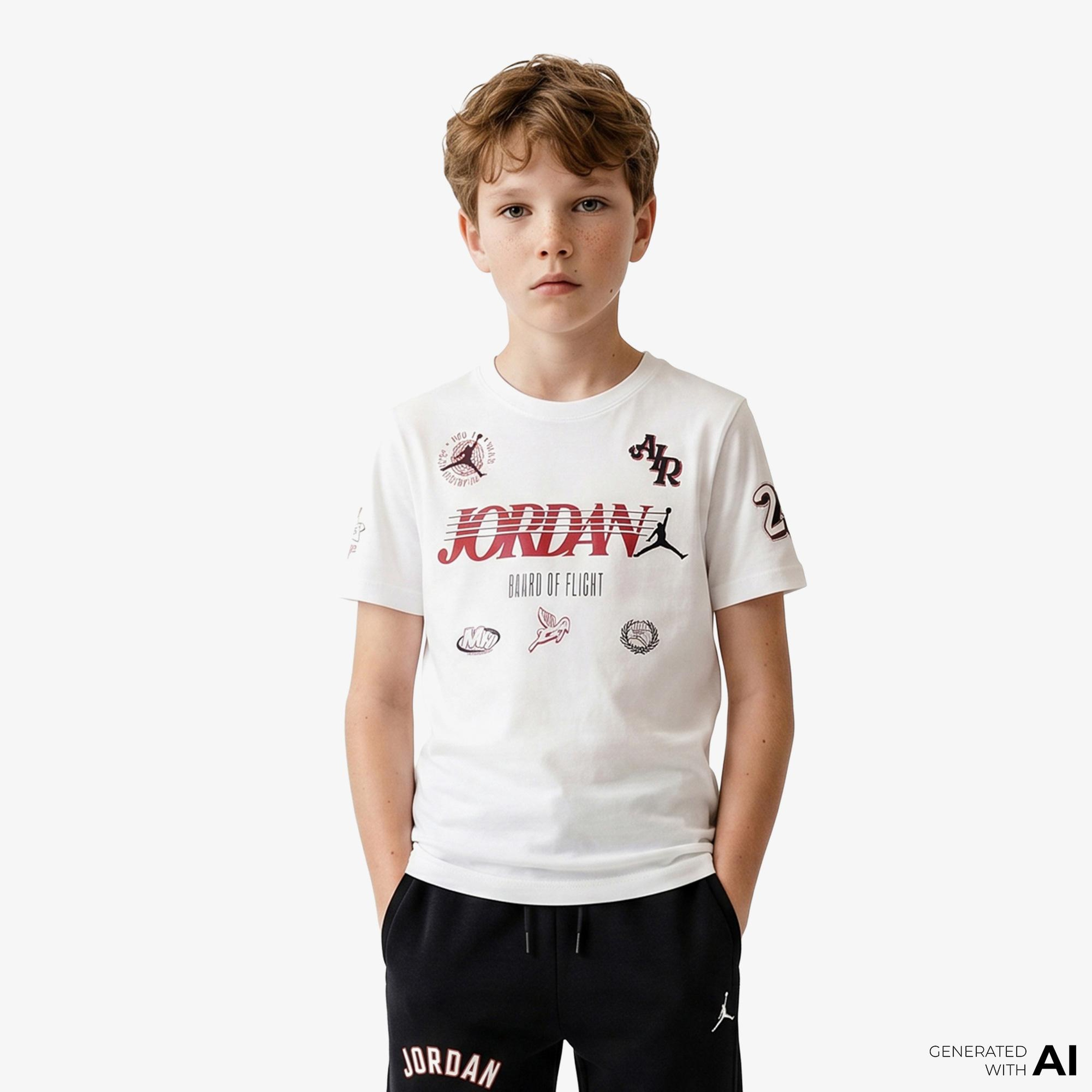 Jordan Sports Club Erkek Çocuk Beyaz T-Shirt