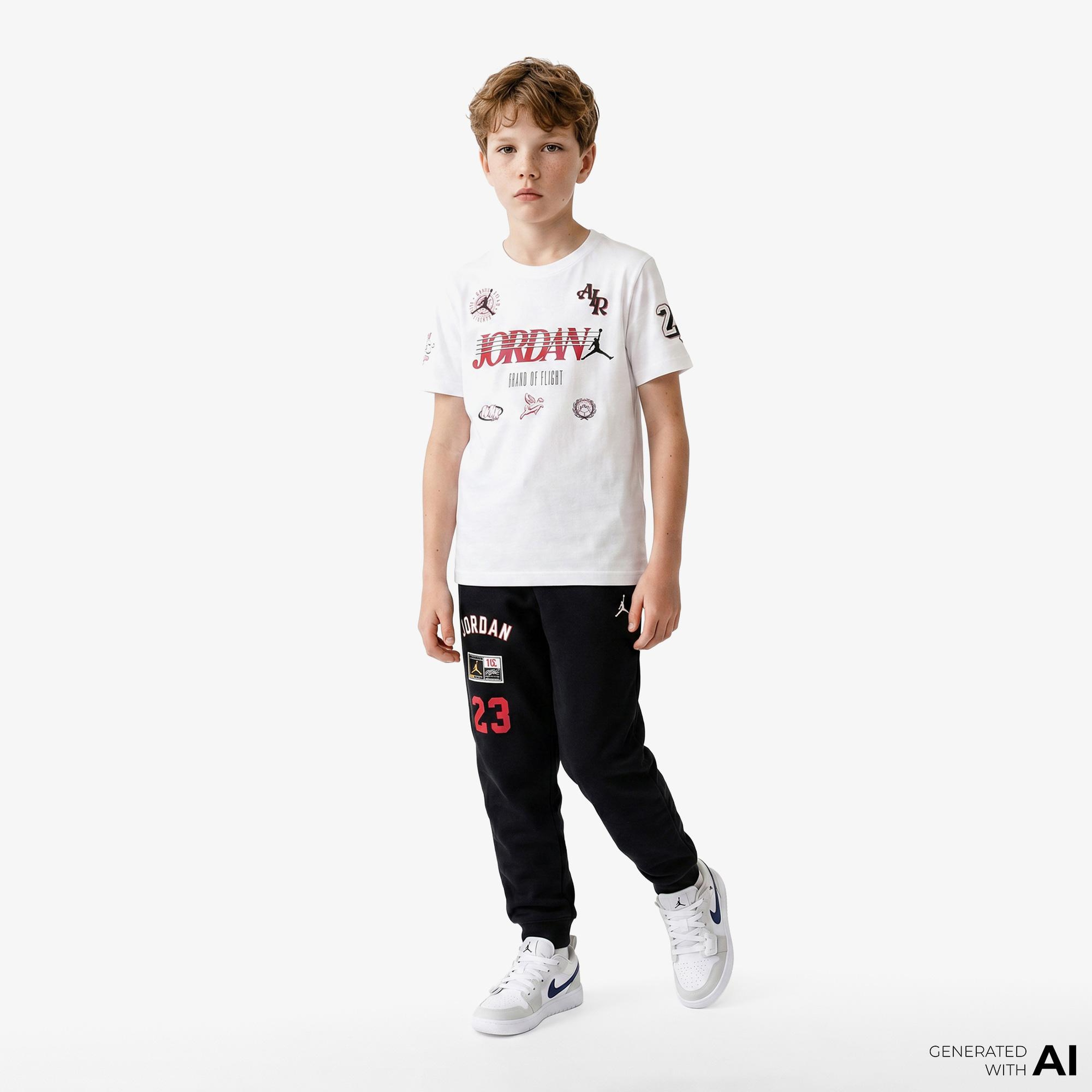 Jordan Sports Club Erkek Çocuk Beyaz T-Shirt