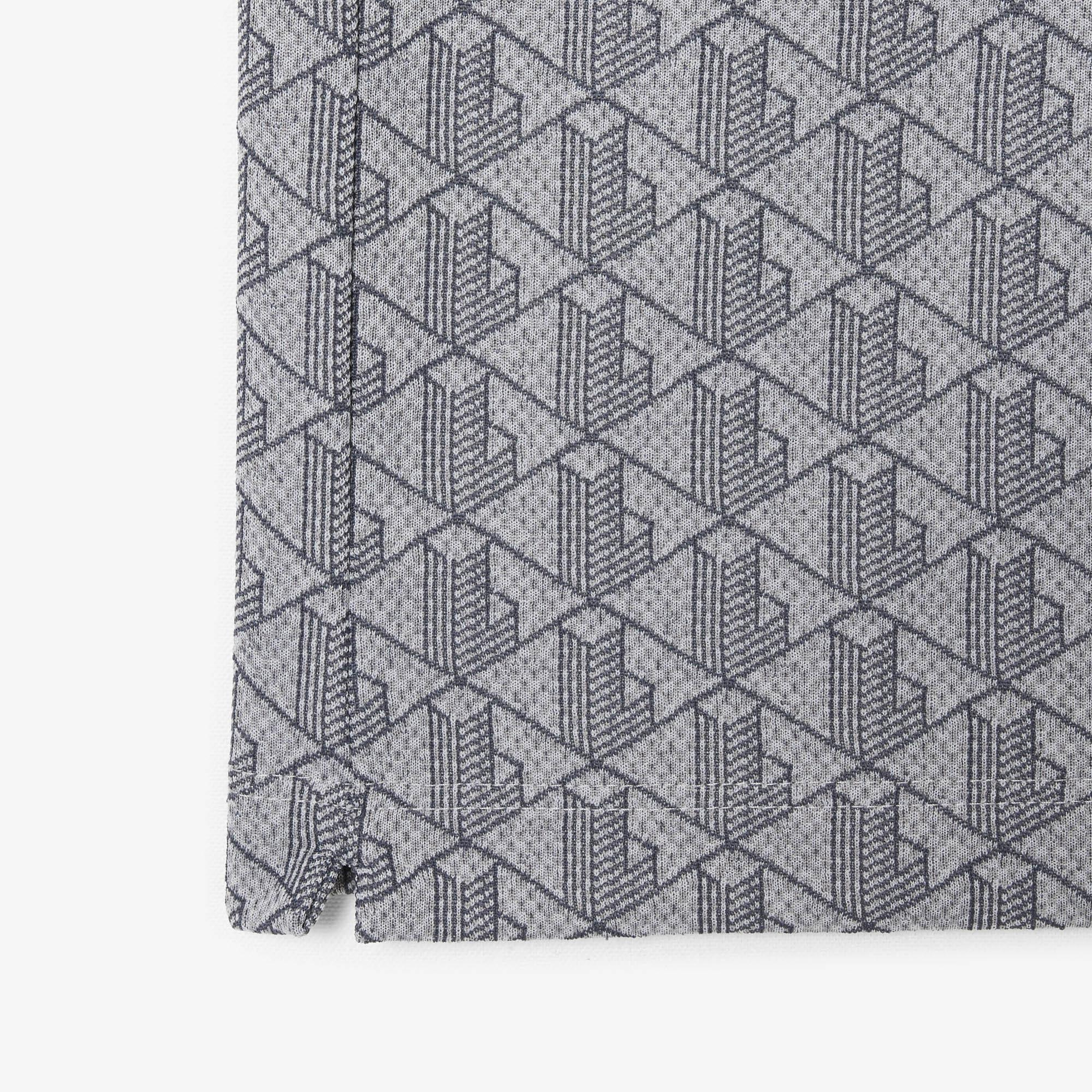 Lacoste Erkek Classic Fit Monogram Gri Polo