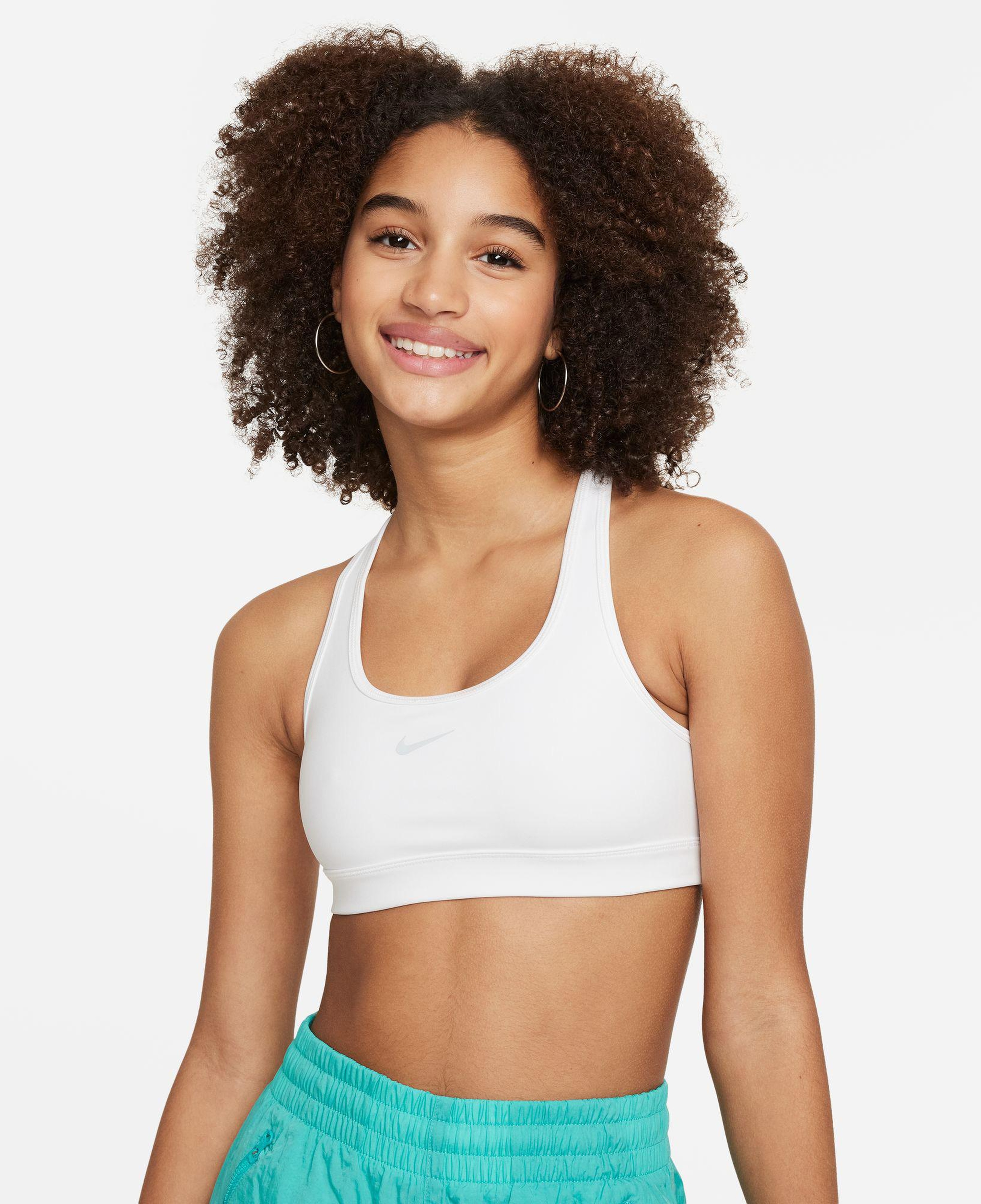 Nike Dri-Fit Swoosh Çocuk Beyaz Bra