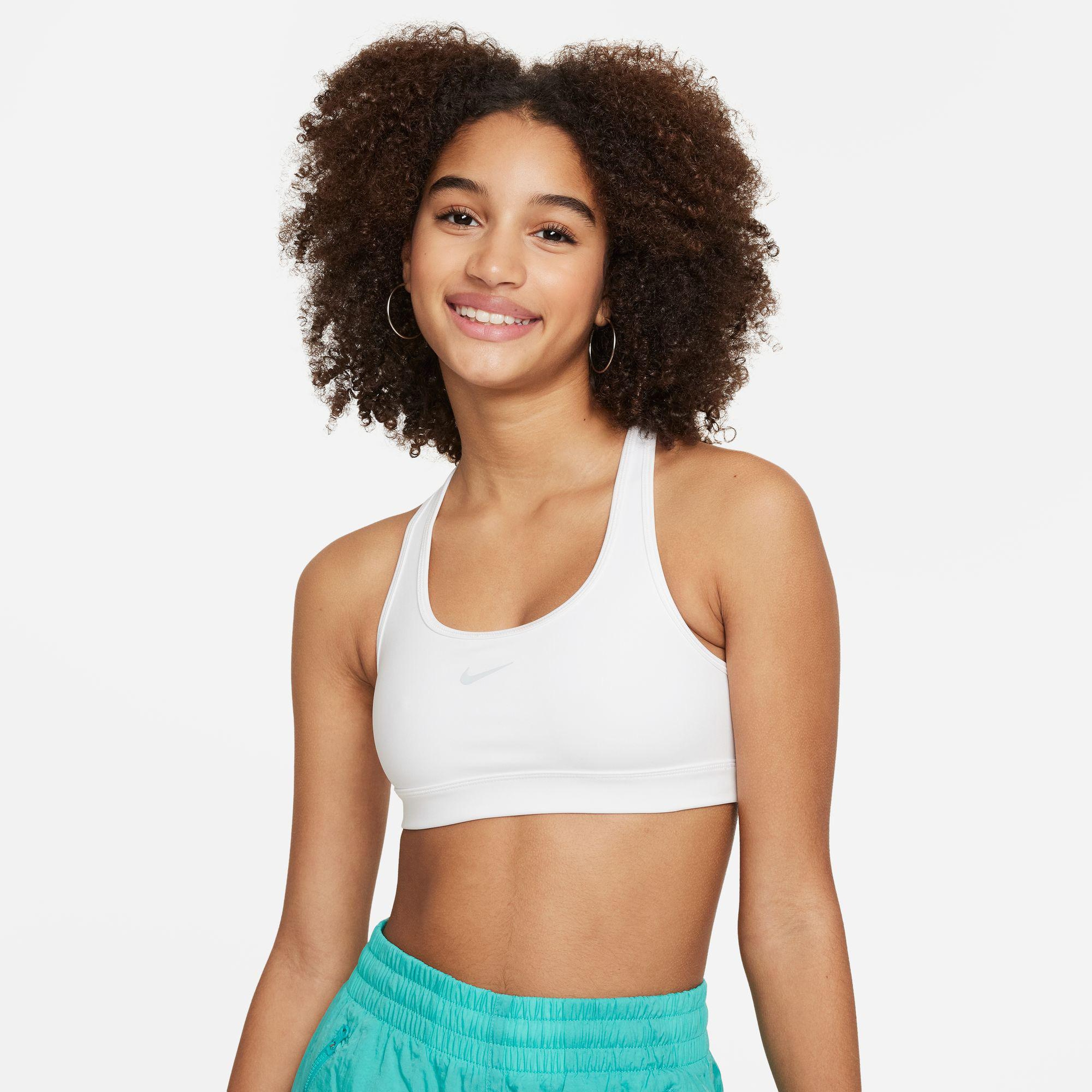 Nike Dri-Fit Swoosh Çocuk Beyaz Bra