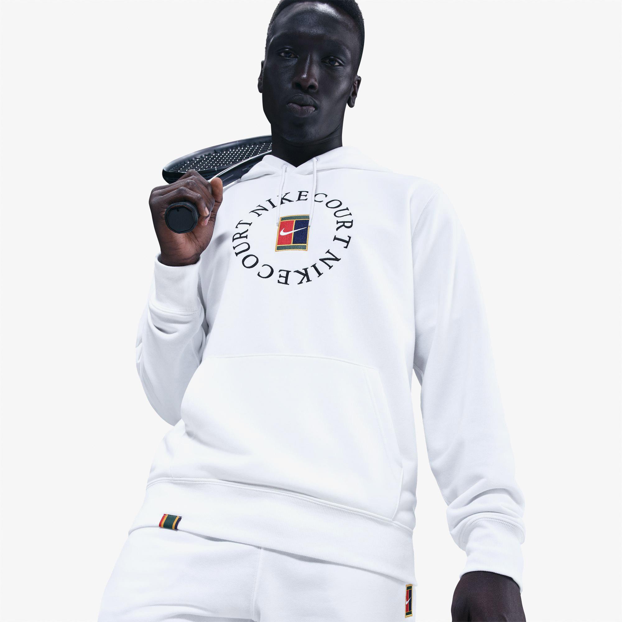 Nike Court Dri-Fit Heritage Fleece Erkek Beyaz Sweatshırt