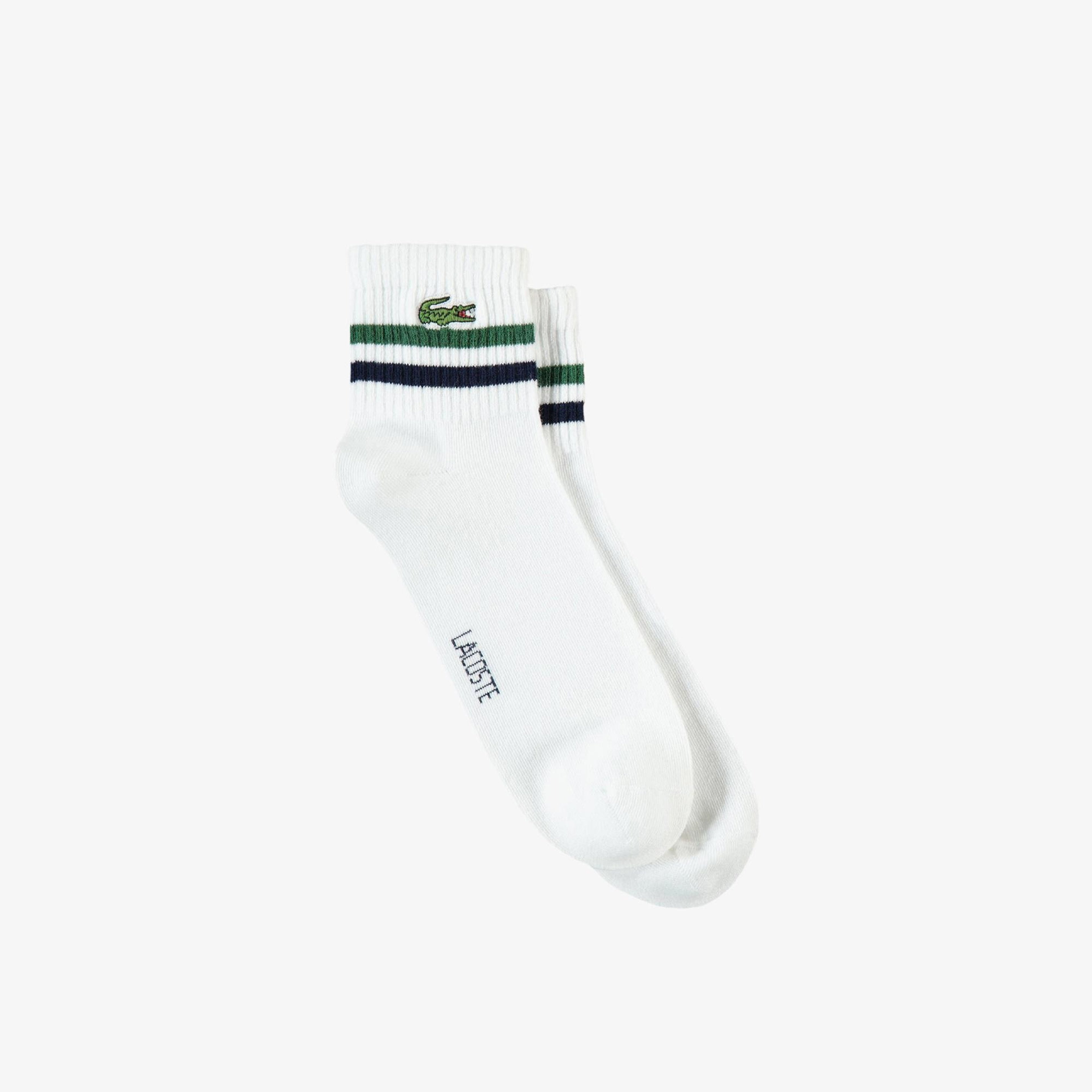 Lacoste Erkek Çizgili Beyaz Çorap