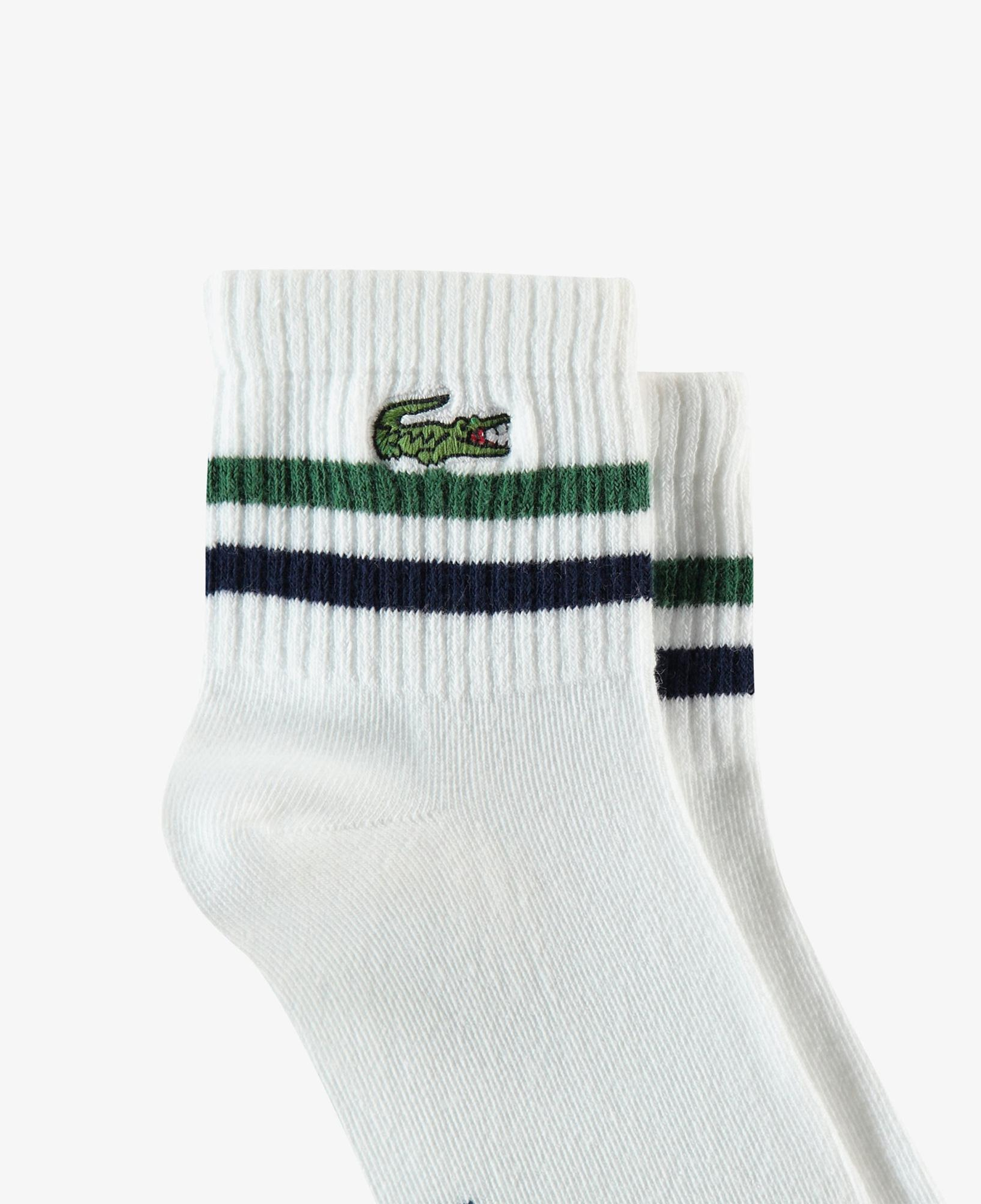 Lacoste Erkek Çizgili Beyaz Çorap
