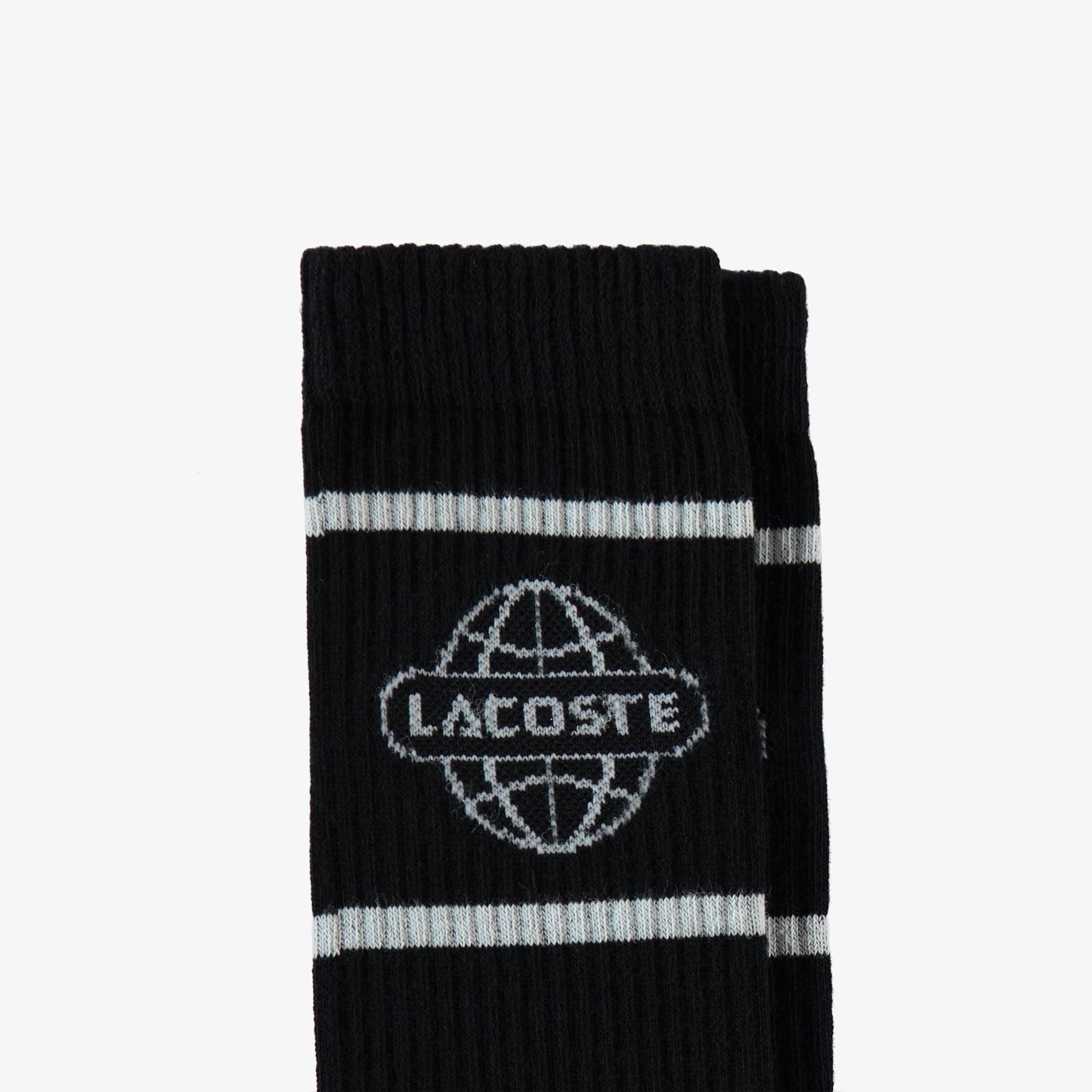 Lacoste Unisex Baskılı Siyah Çorap
