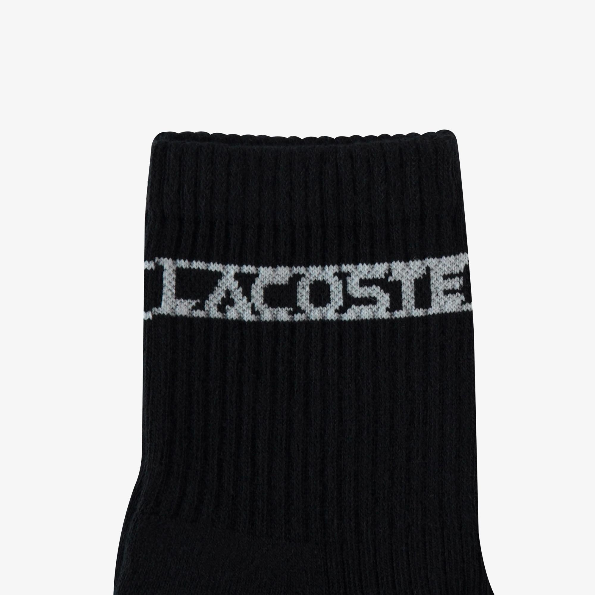 Lacoste Unisex Baskılı Siyah Çorap