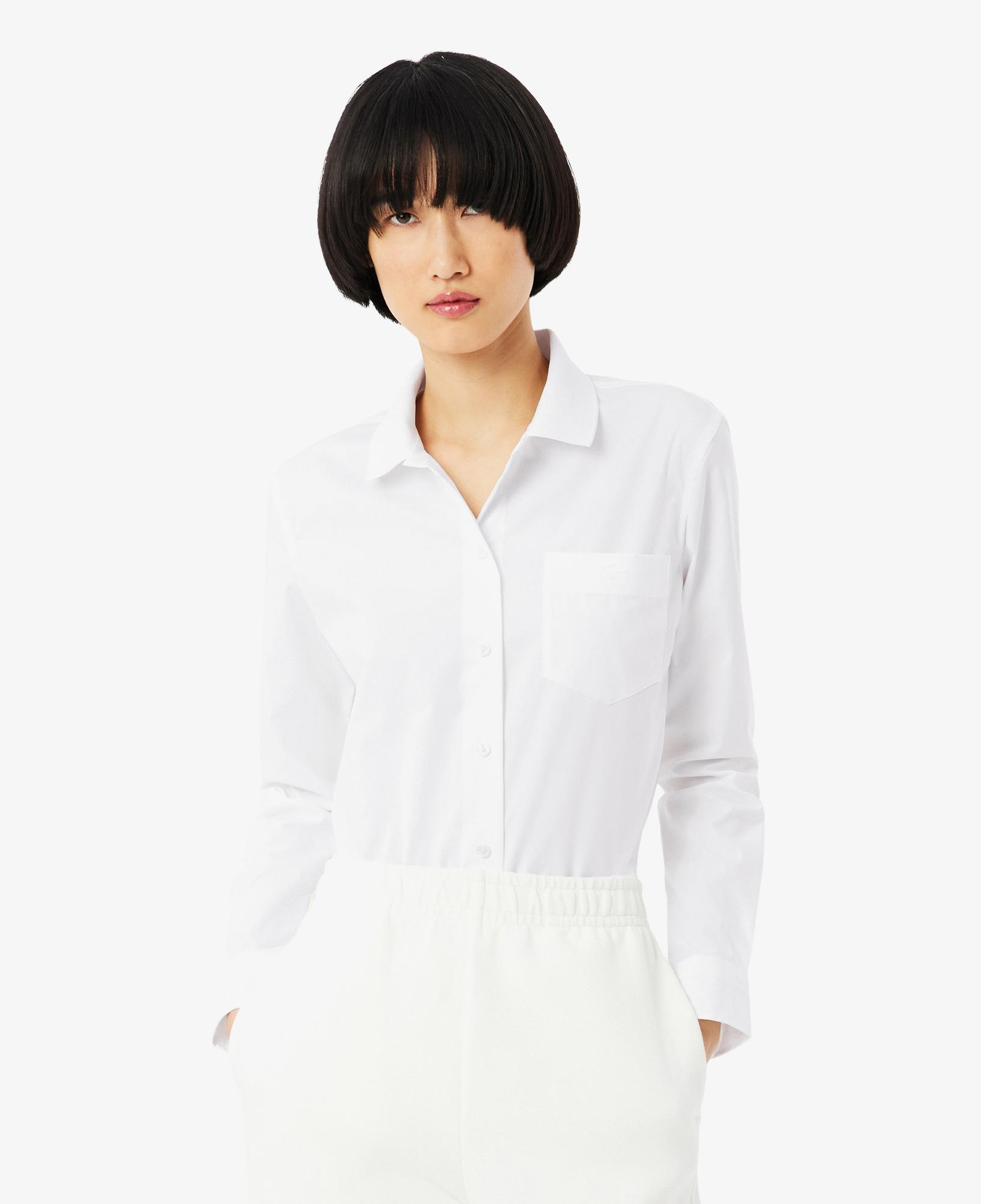 Lacoste Kadın Slim Fit Beyaz Gömlek