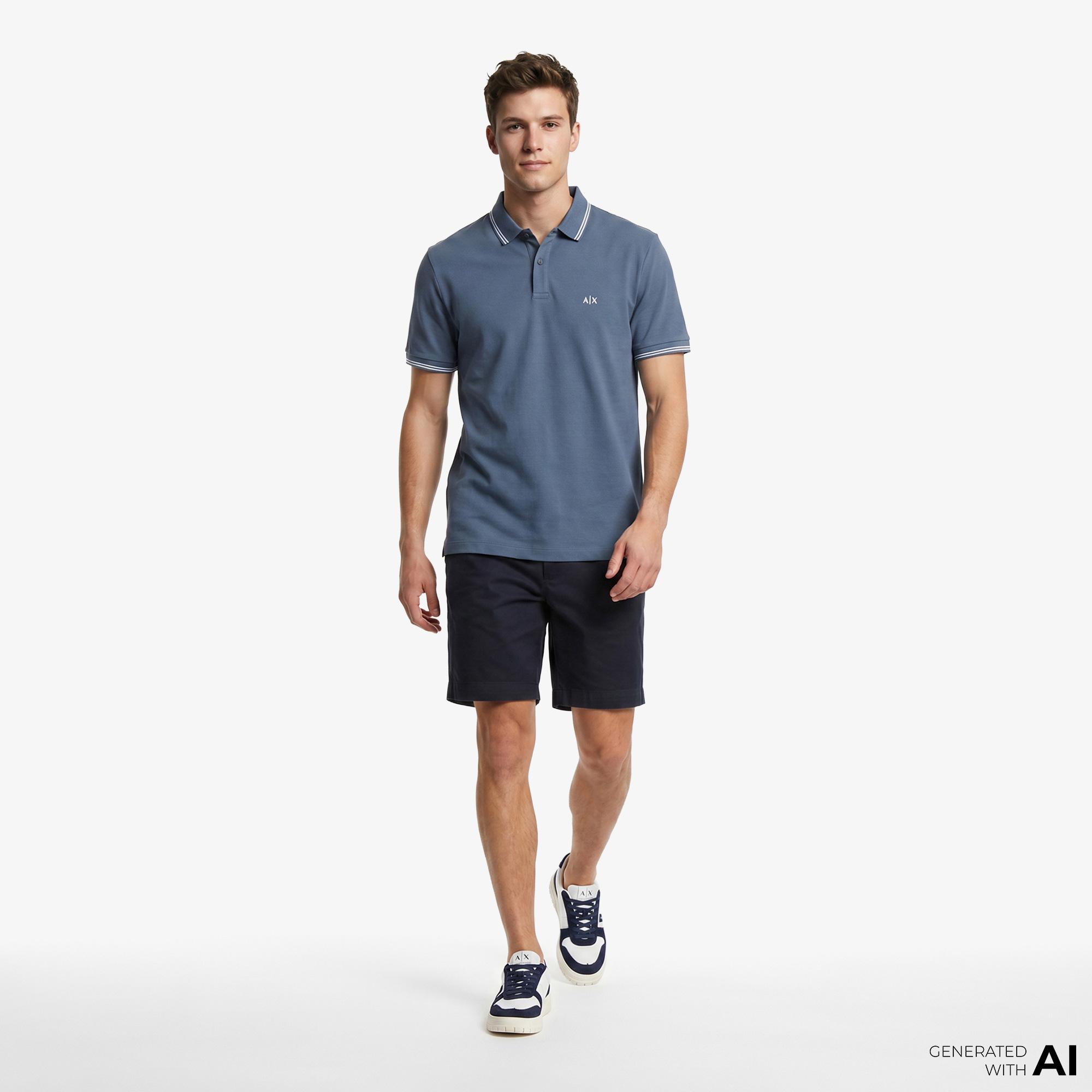 Armani Exchange Erkek Mavi Polo