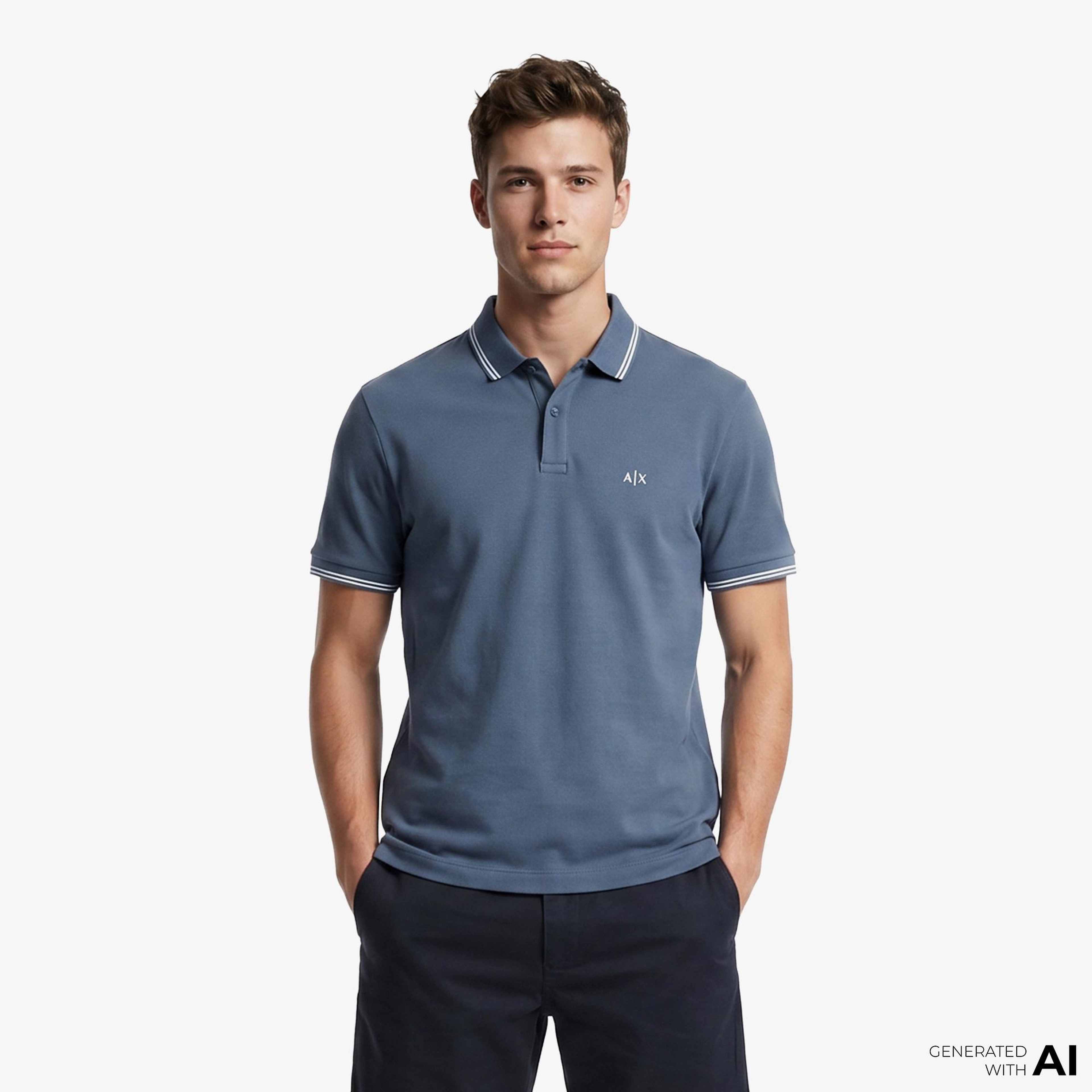 Armani Exchange Erkek Mavi Polo