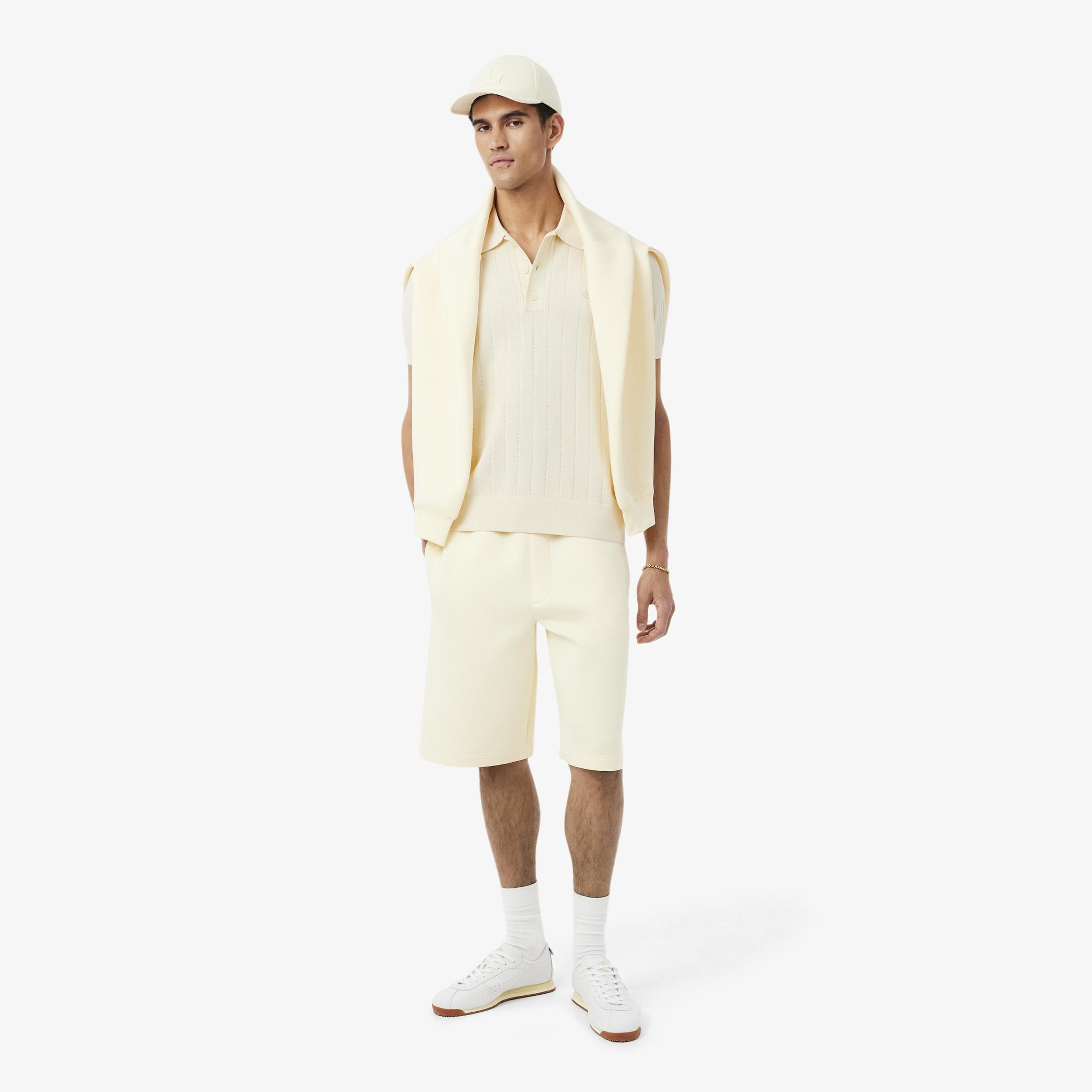 Lacoste Erkek Classic Fit Kısa Kollu Polo Yaka Krem Triko