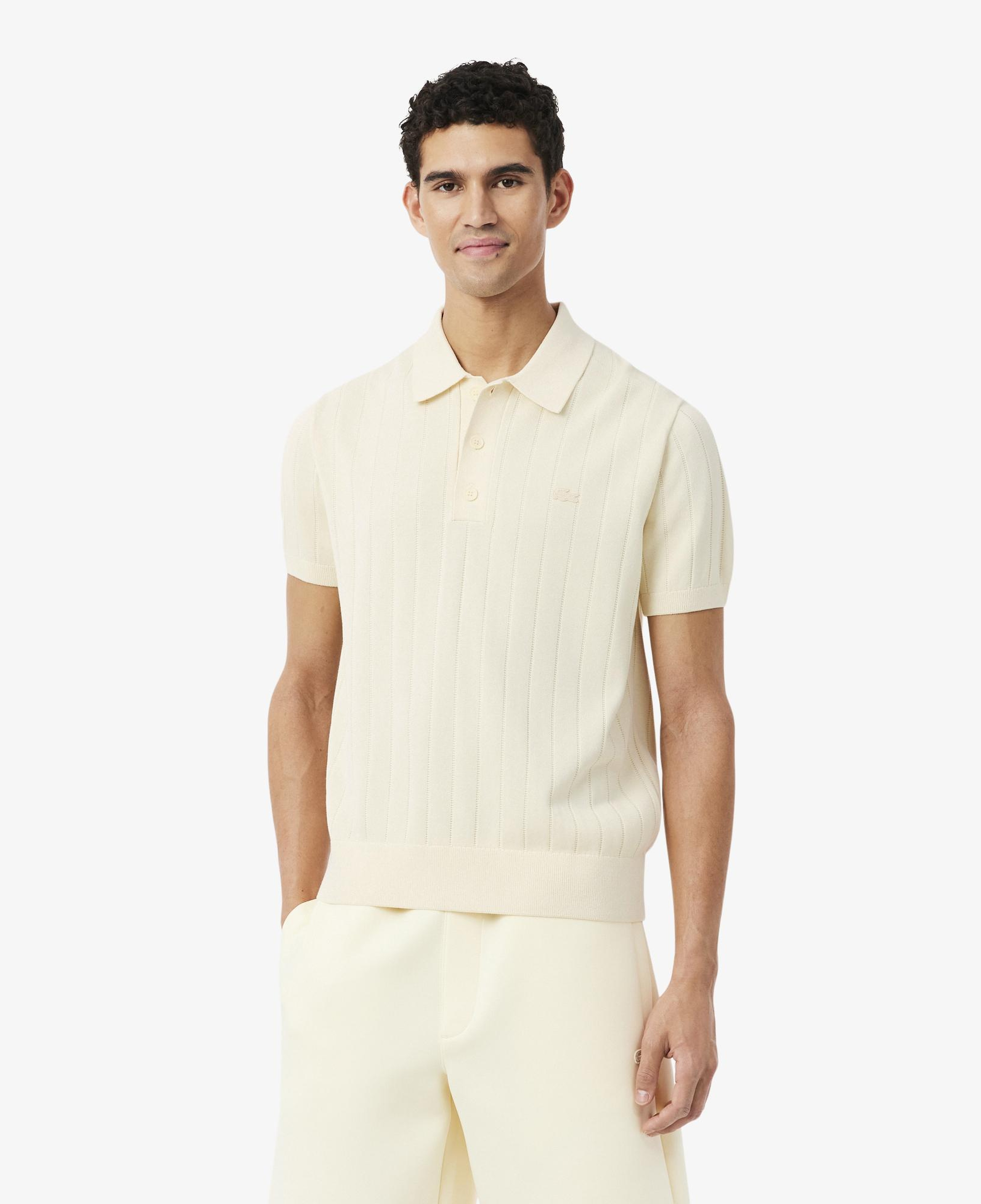 Lacoste Erkek Classic Fit Kısa Kollu Polo Yaka Krem Triko