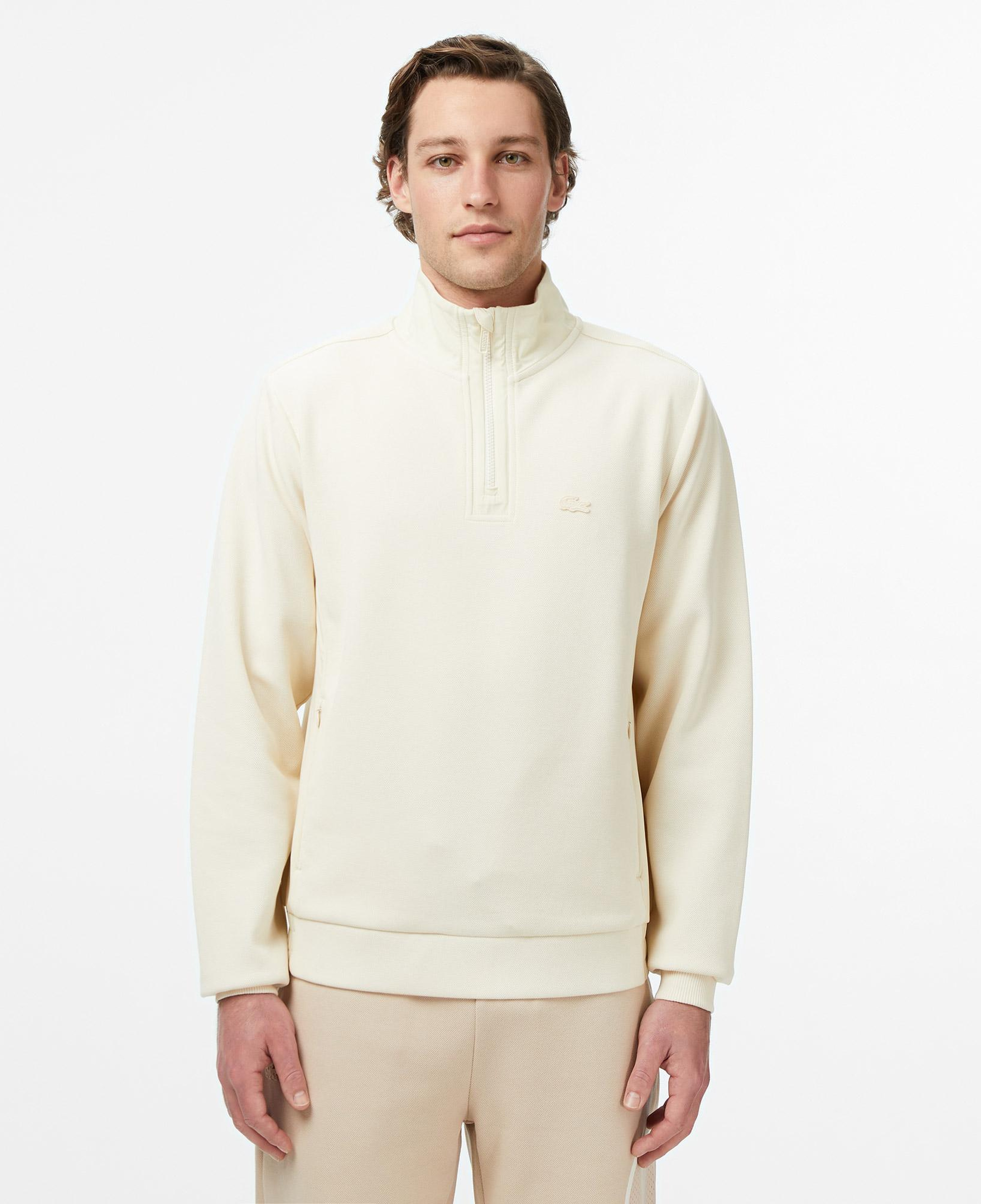 Lacoste Erkek Classic Fit Yarım Fermuarlı Bej Sweatshirt