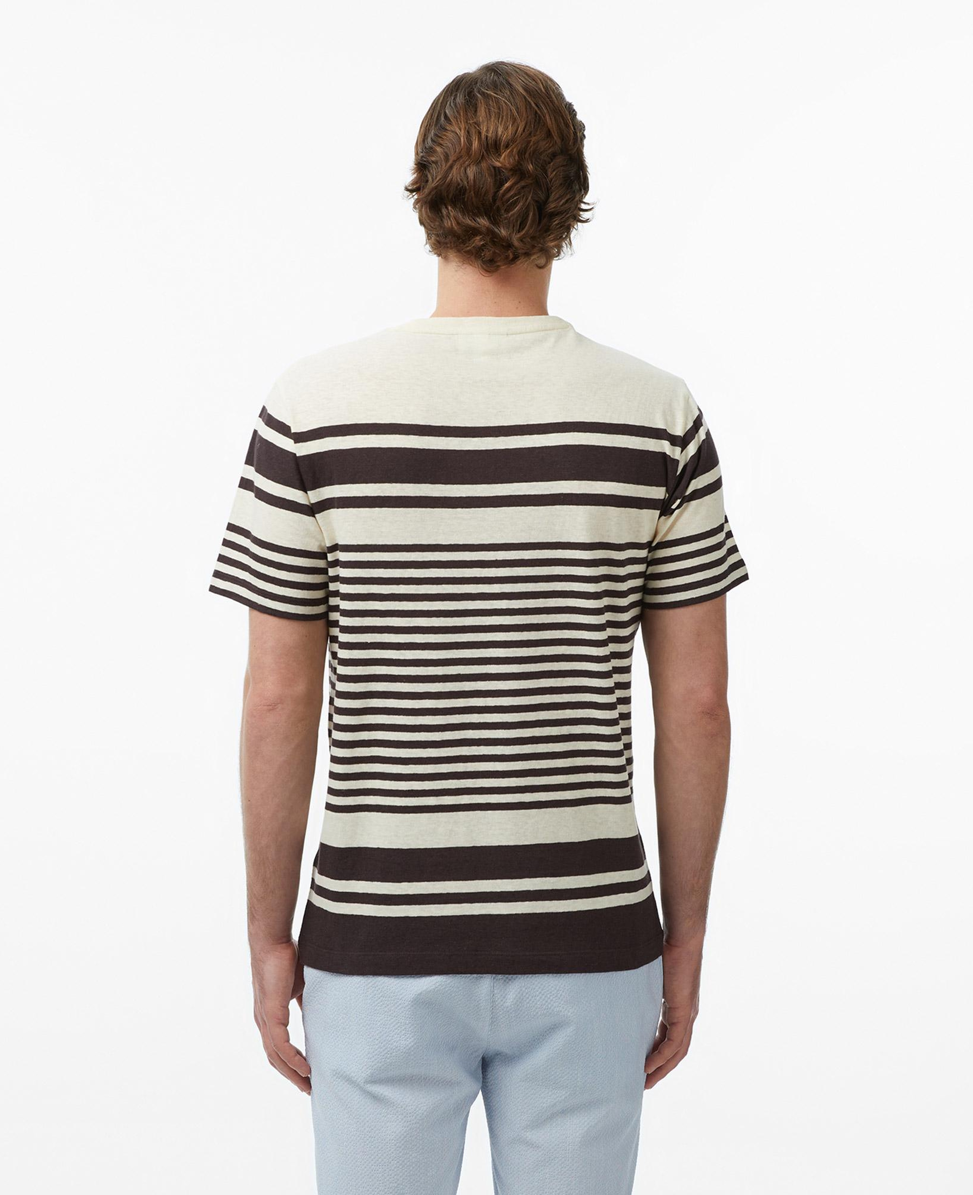 Lacoste Erkek Regular Fit Bisiklet Yaka Çizgili Kahverengi T-Shirt