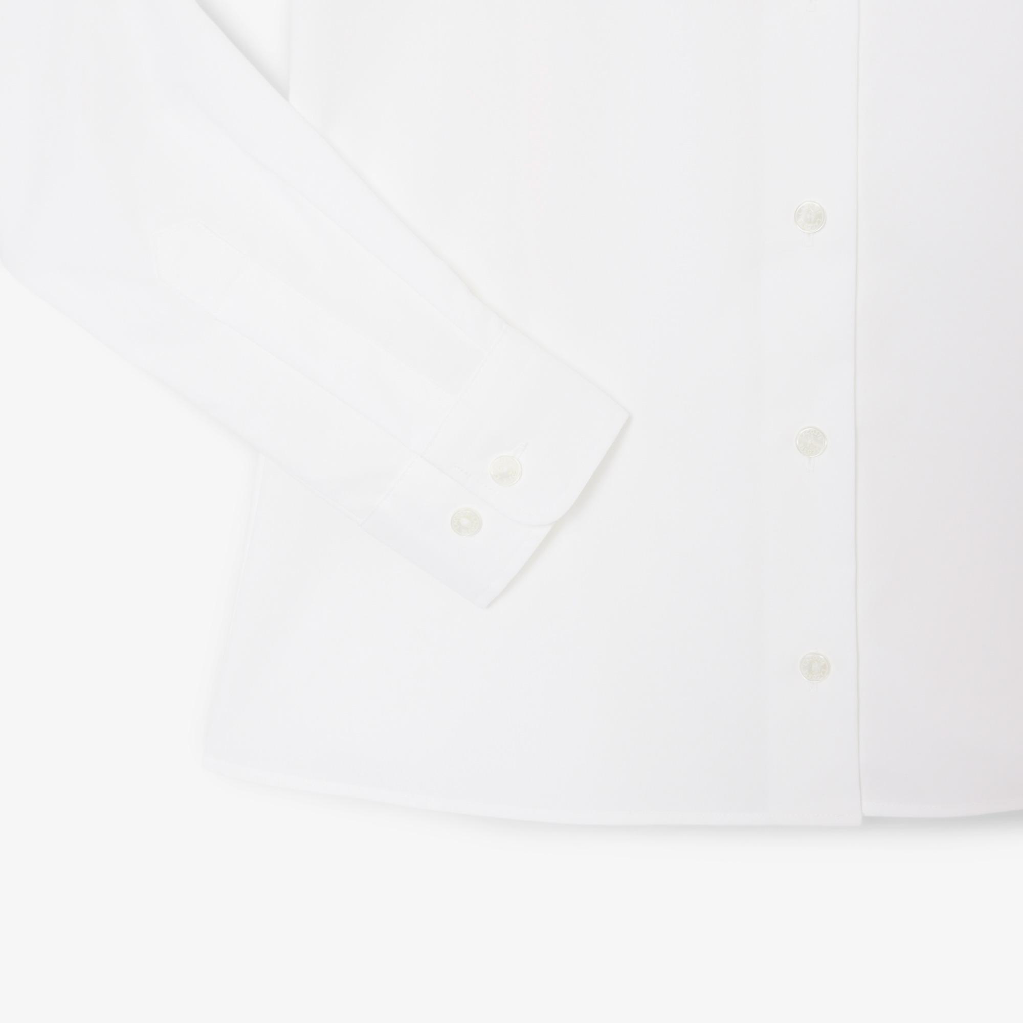 Lacoste Kadın Slim Fit Beyaz Gömlek