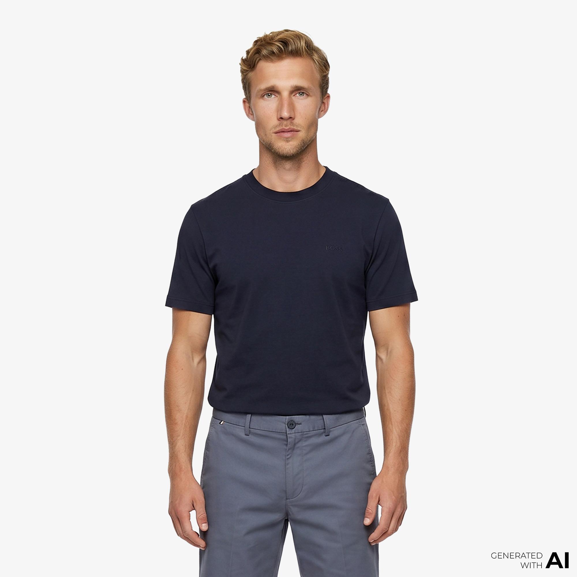 Boss Interlock Erkek Lacivert T-Shirt