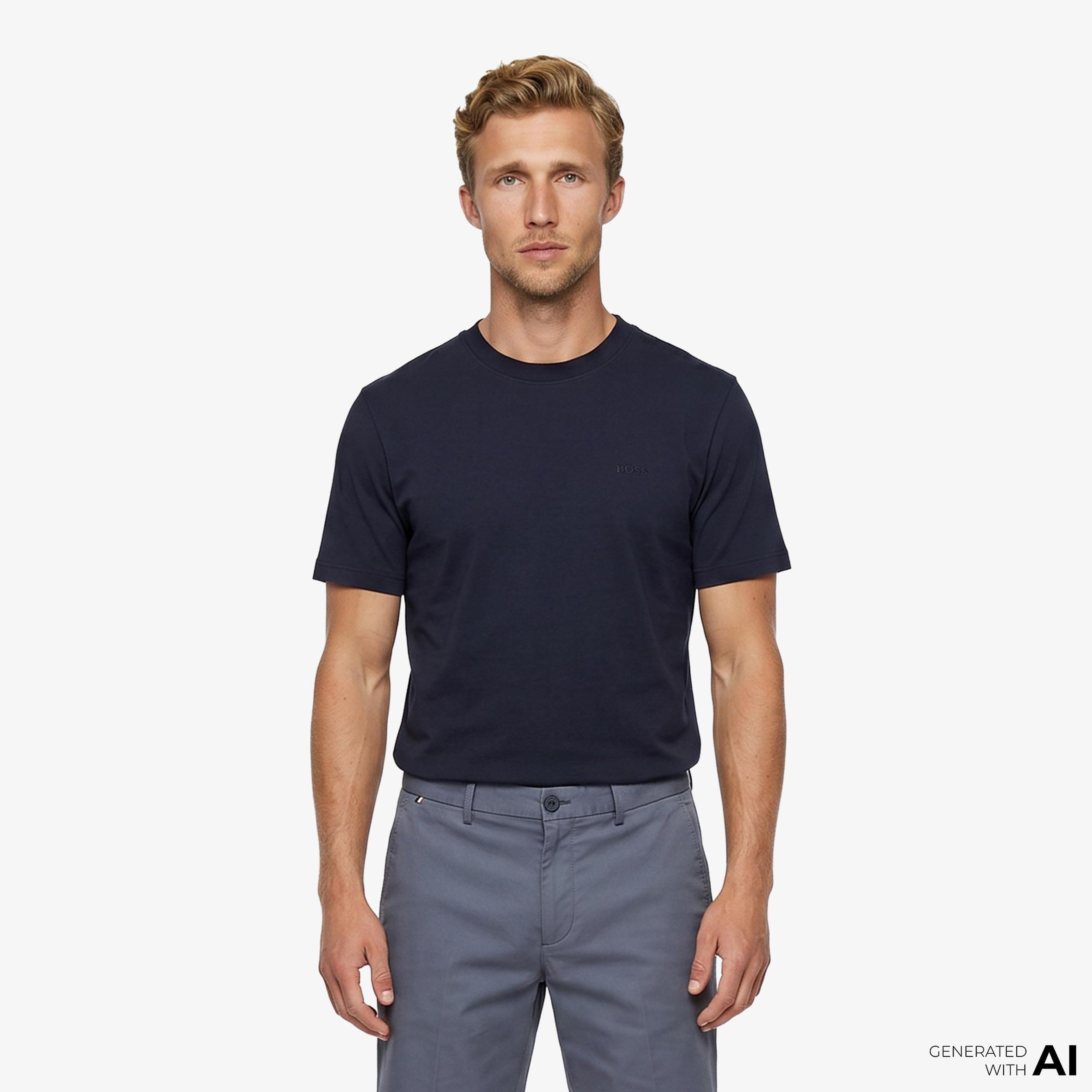 Boss Interlock Erkek Lacivert T-Shirt