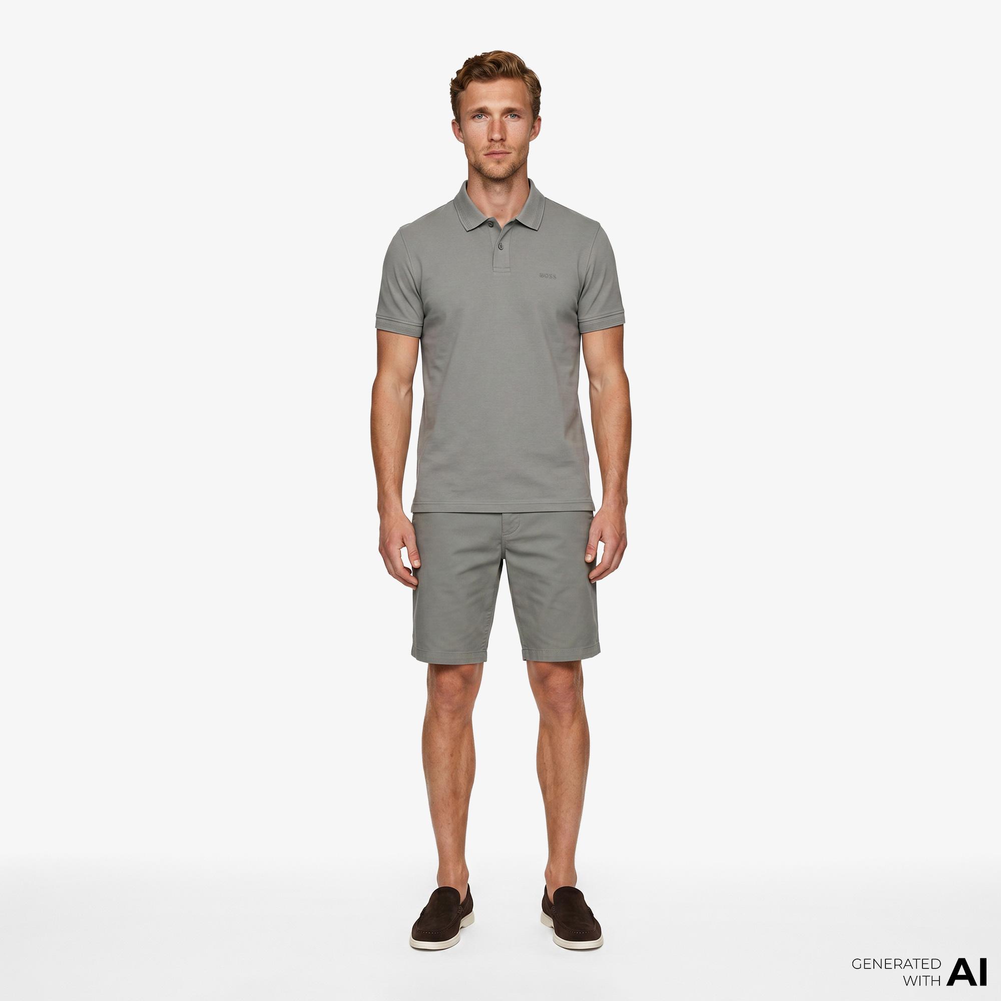 Boss Interlock Erkek Gri Polo