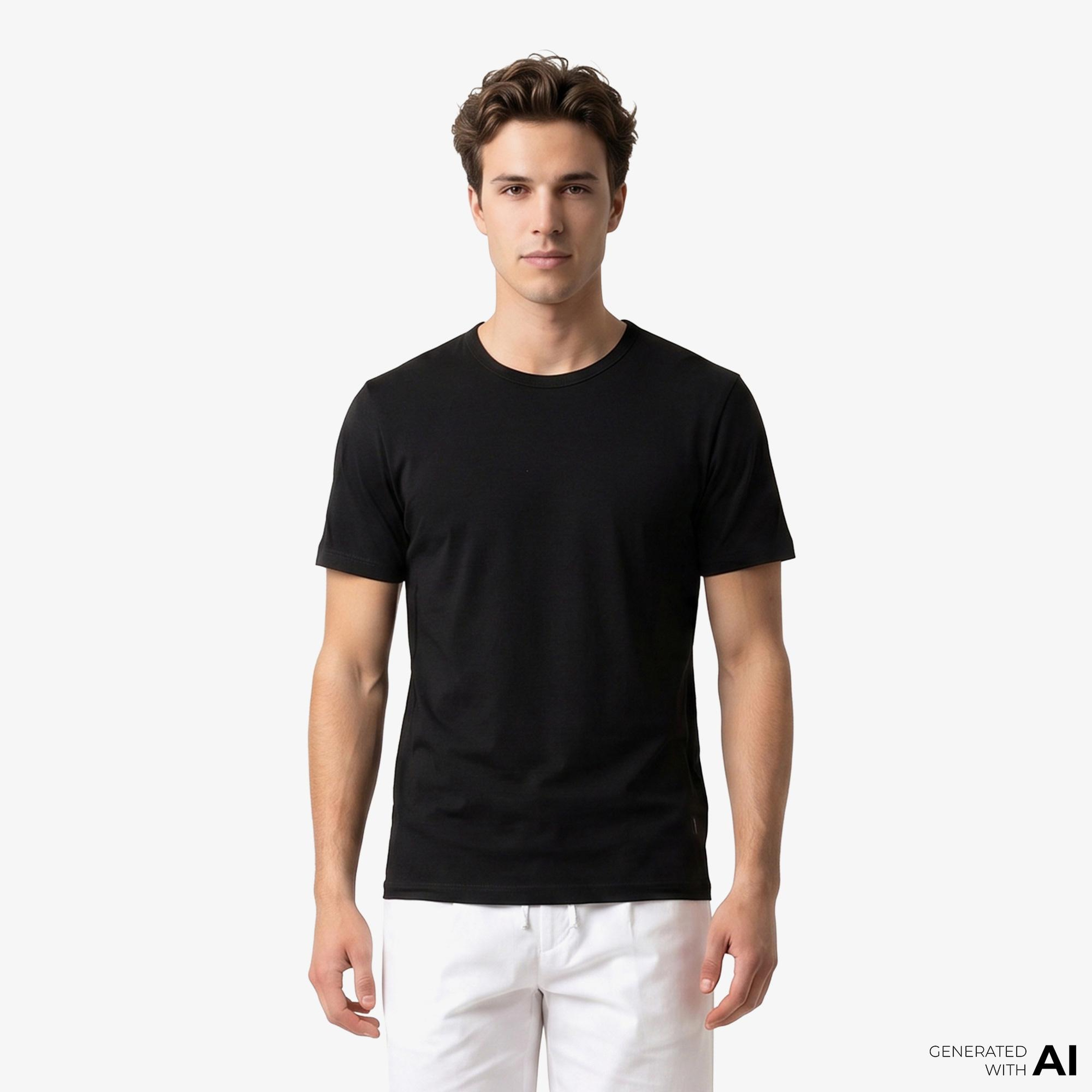 Boss 2'li Modern Erkek Siyah T-Shirt