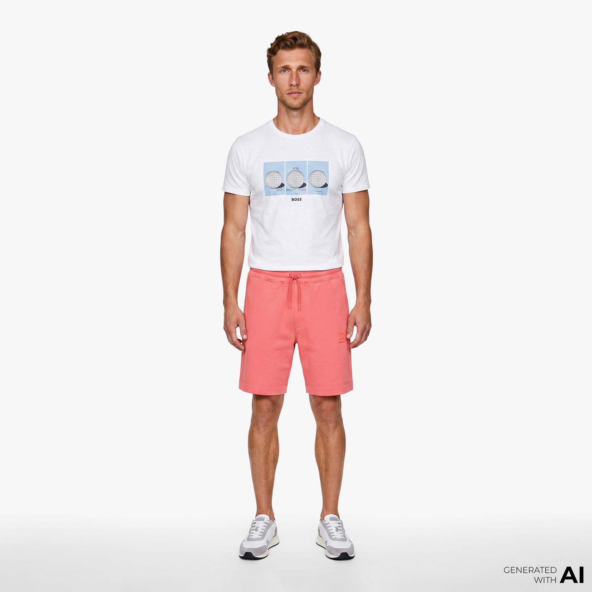 Boss Terrace Photo Erkek Beyaz T-Shirt