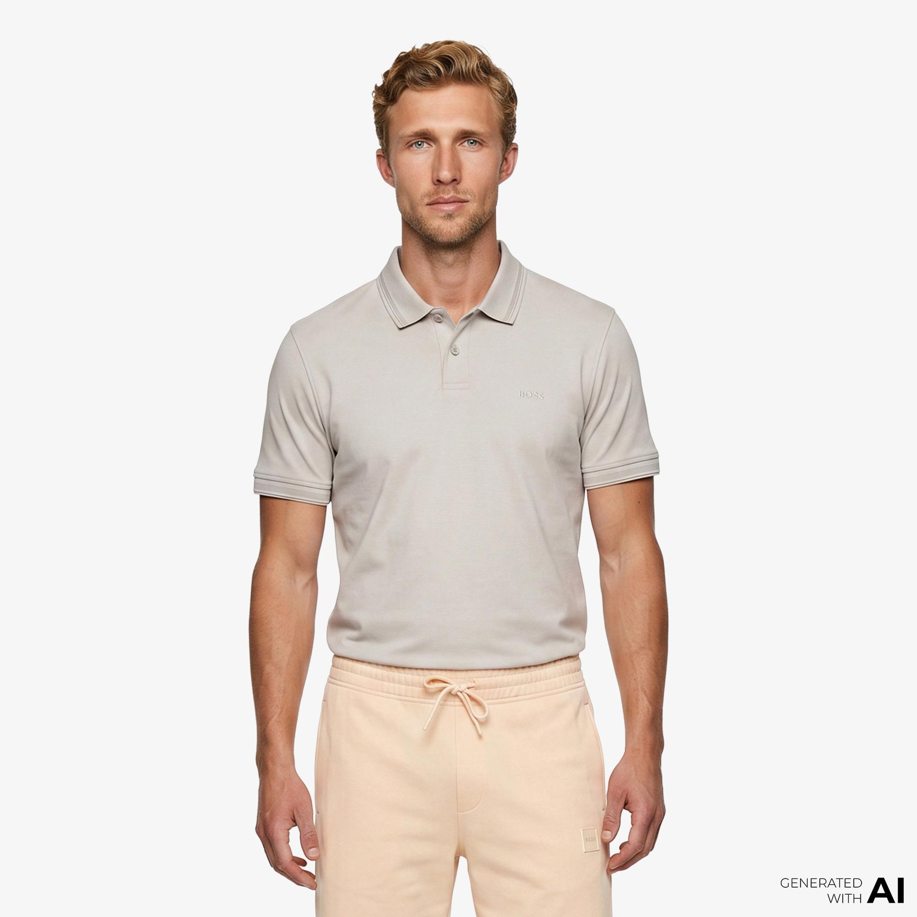 Boss Interlock Erkek Gri Polo