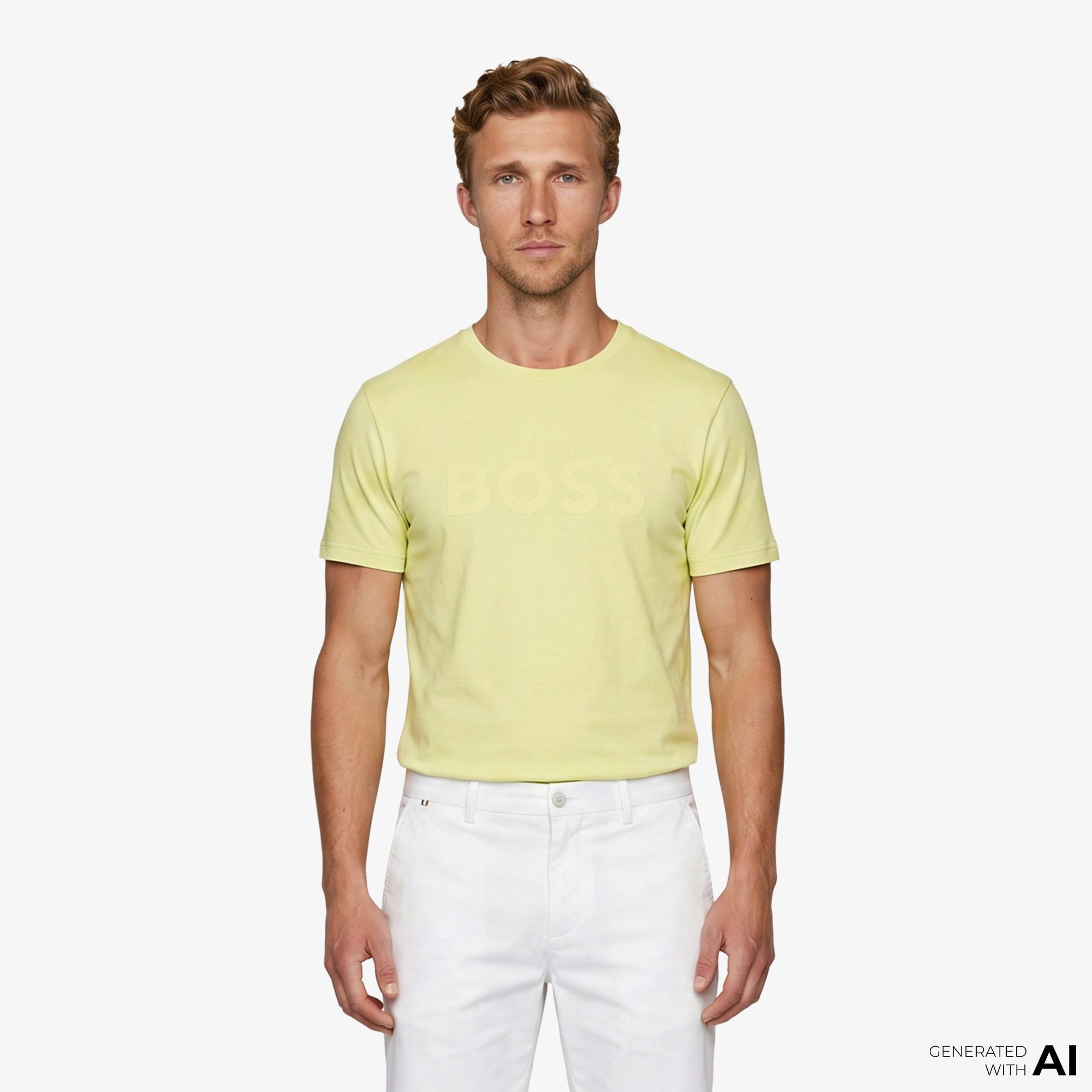 Boss Thinking Erkek Bej T-Shirt