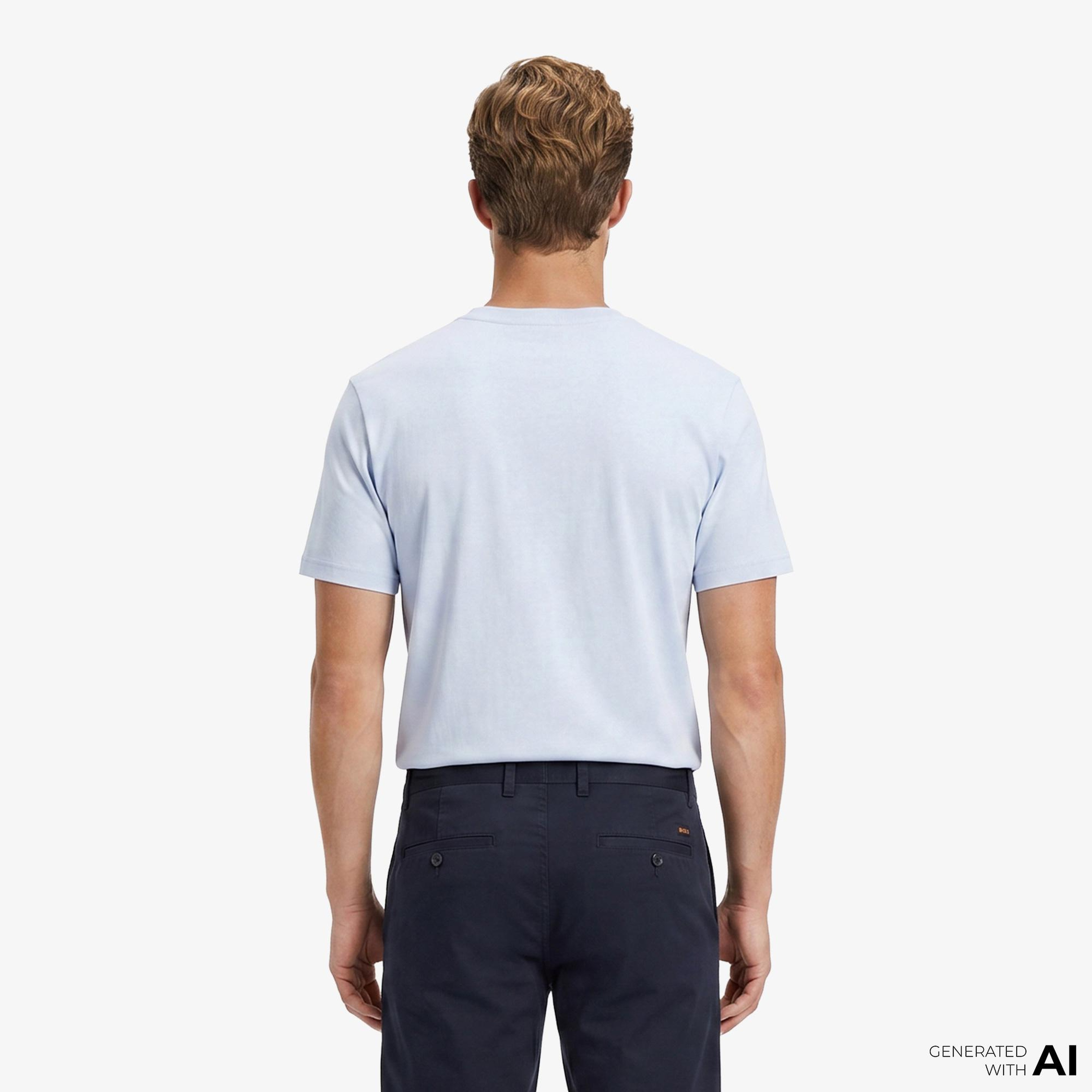 Boss Terrace Logo Erkek Mavi T-Shirt