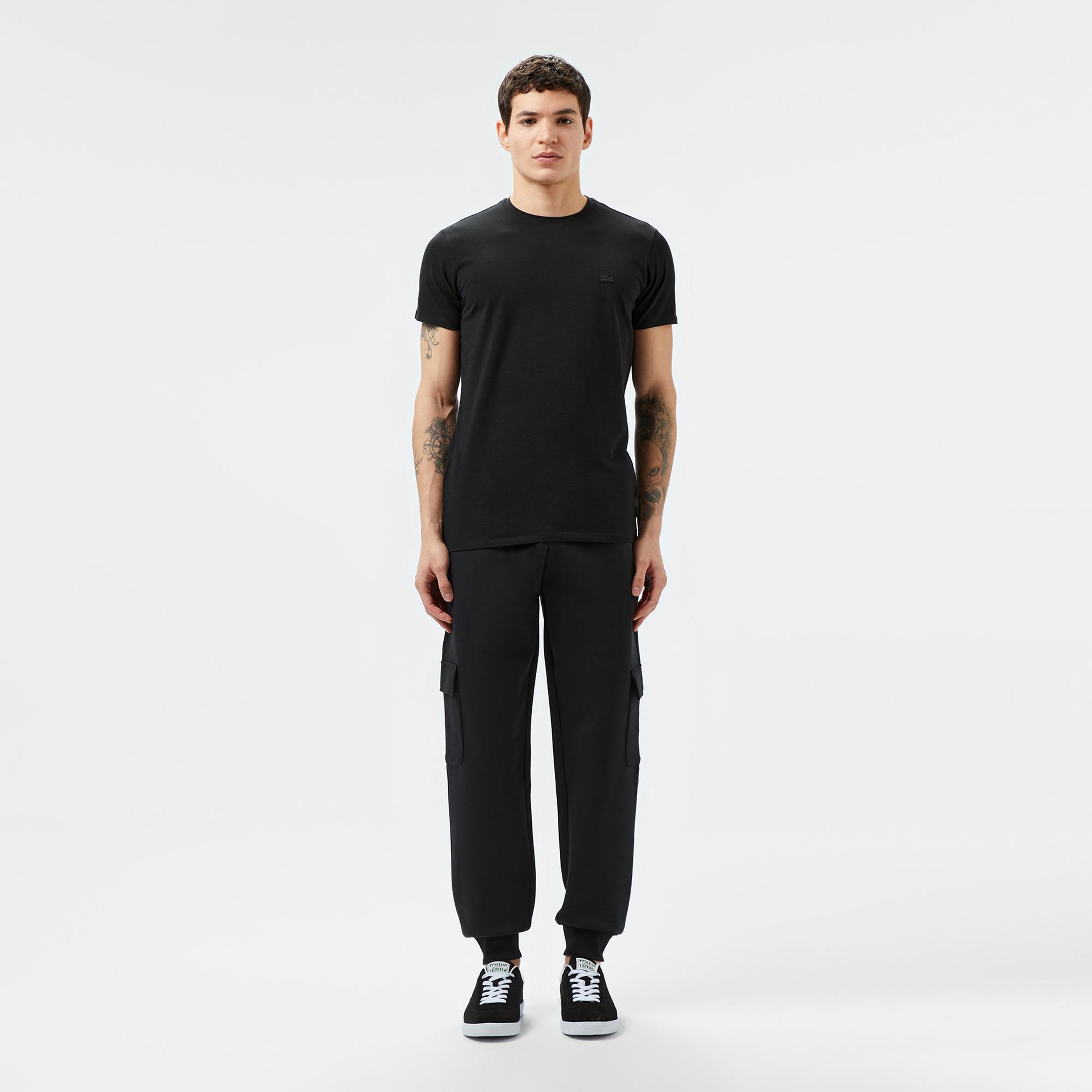 Lacoste Erkek Slim Fit Bisiklet Yaka Siyah T-Shirt