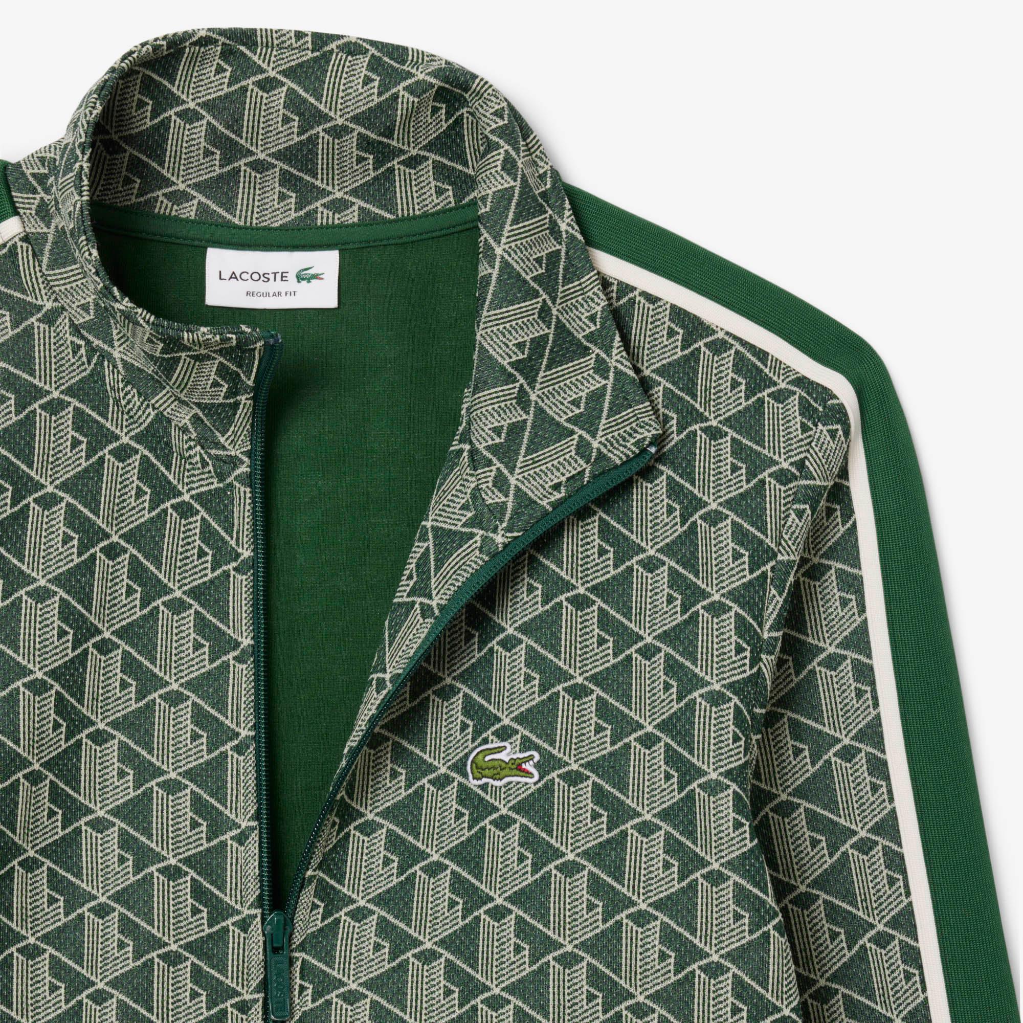 Lacoste Erkek Regular Fit Dik Yaka Monogram Yeşil Sweatshirt