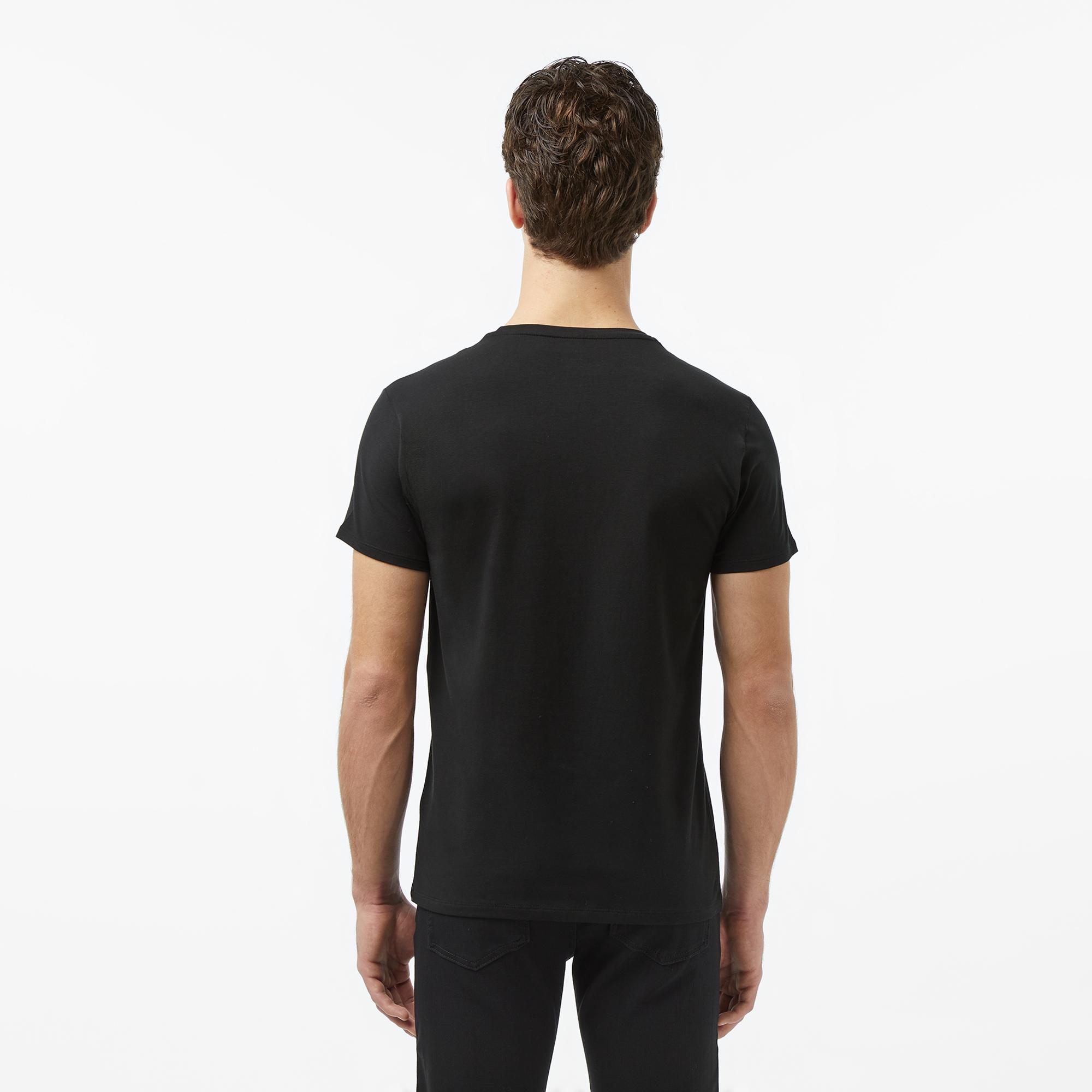 Lacoste Erkek Slim Fit Bisiklet Yaka Siyah T-Shirt