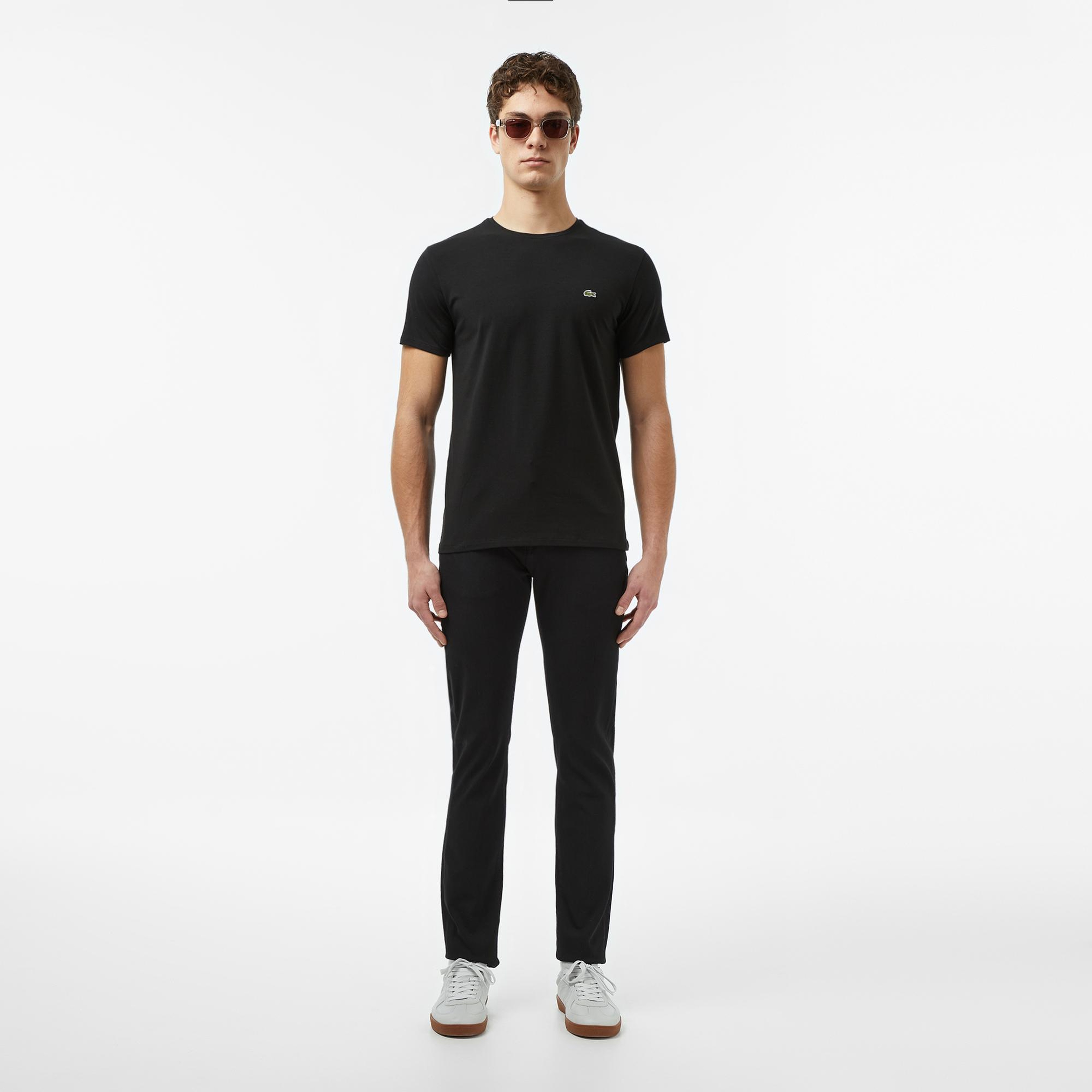 Lacoste Erkek Slim Fit Bisiklet Yaka Siyah T-Shirt