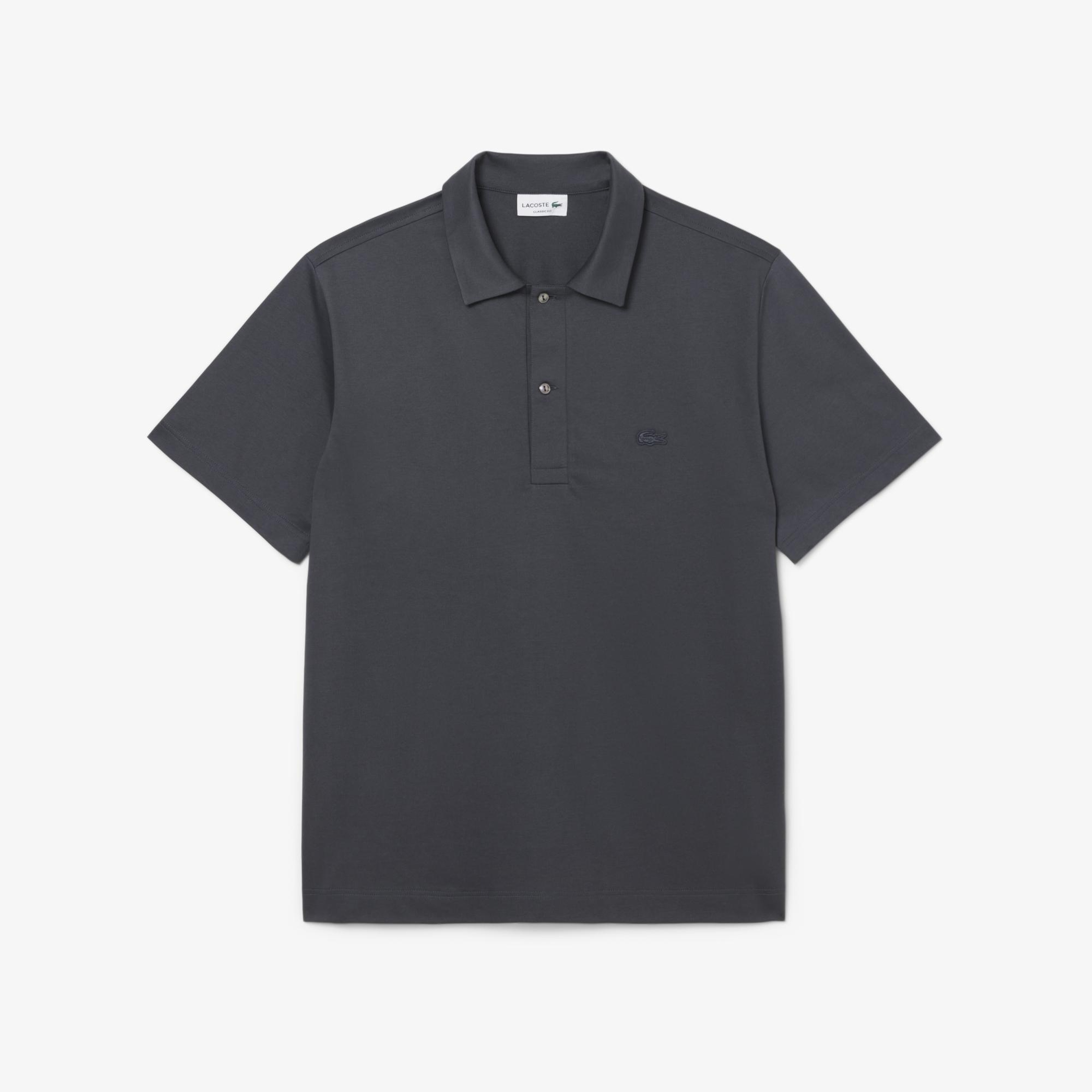 Erkek Classic Fit Koyu Gri Polo