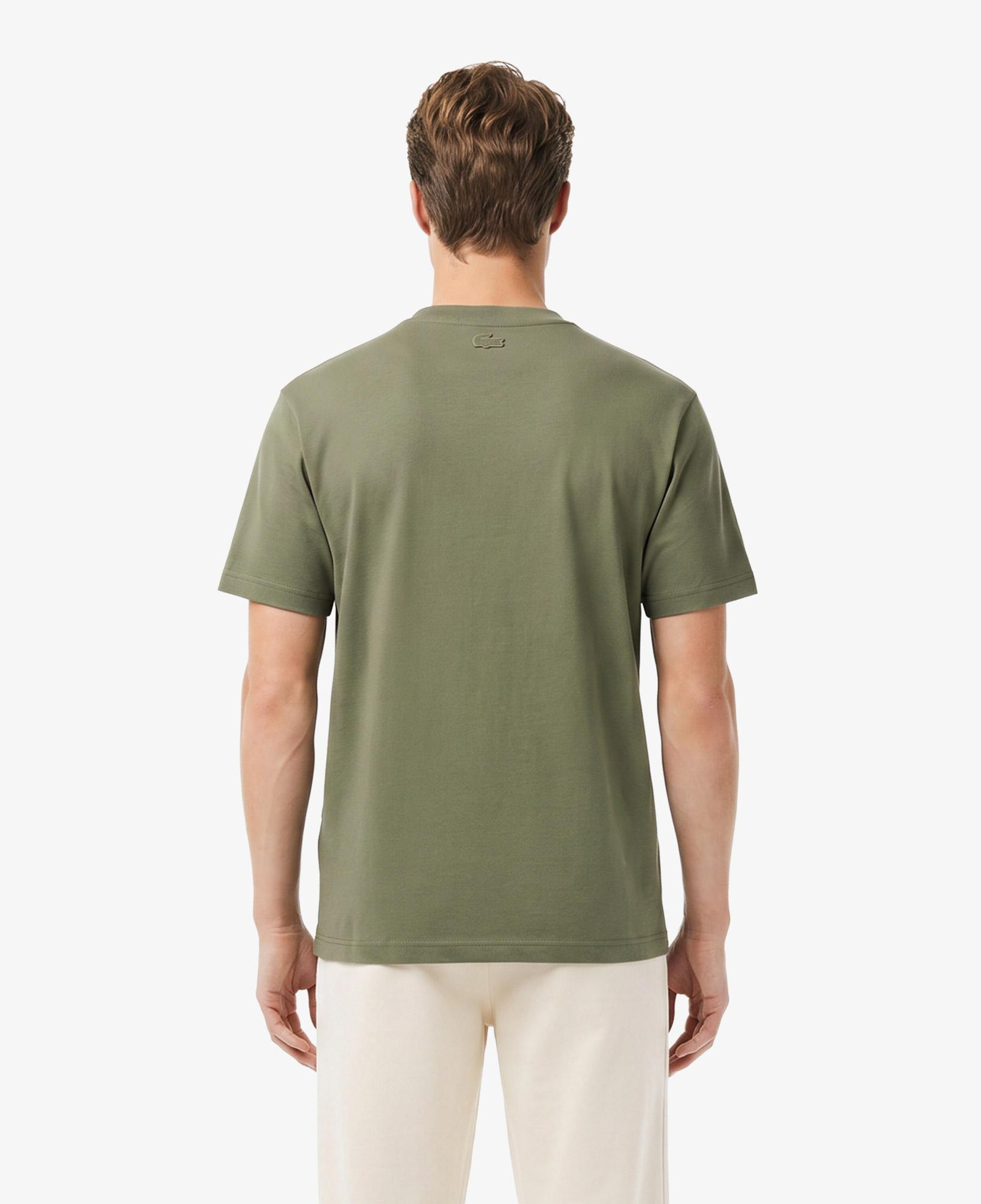 Erkek Regular Fit Bisiklet Yaka Baskılı Haki T-Shirt