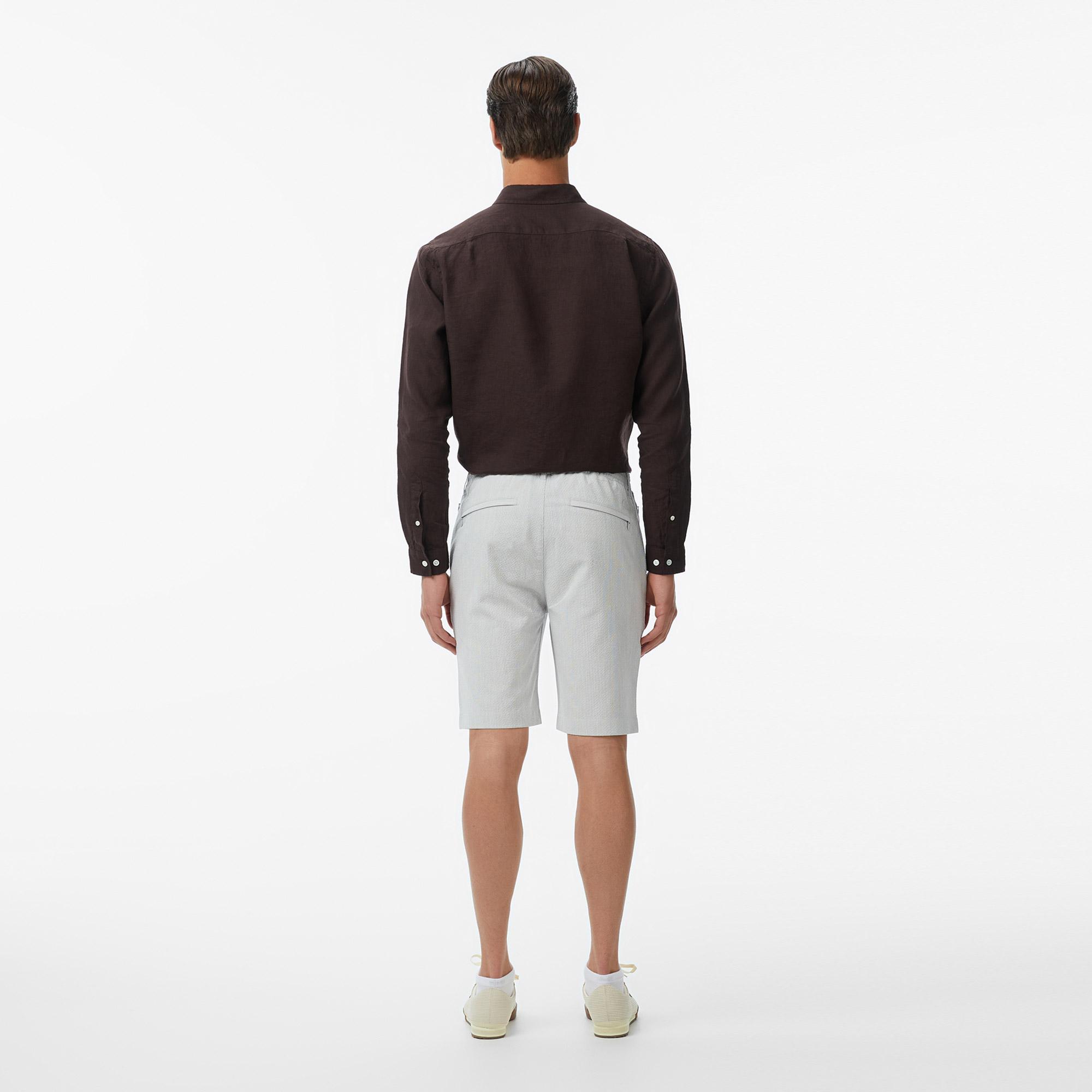 Erkek Tapered Fit Gri Bermuda Şort