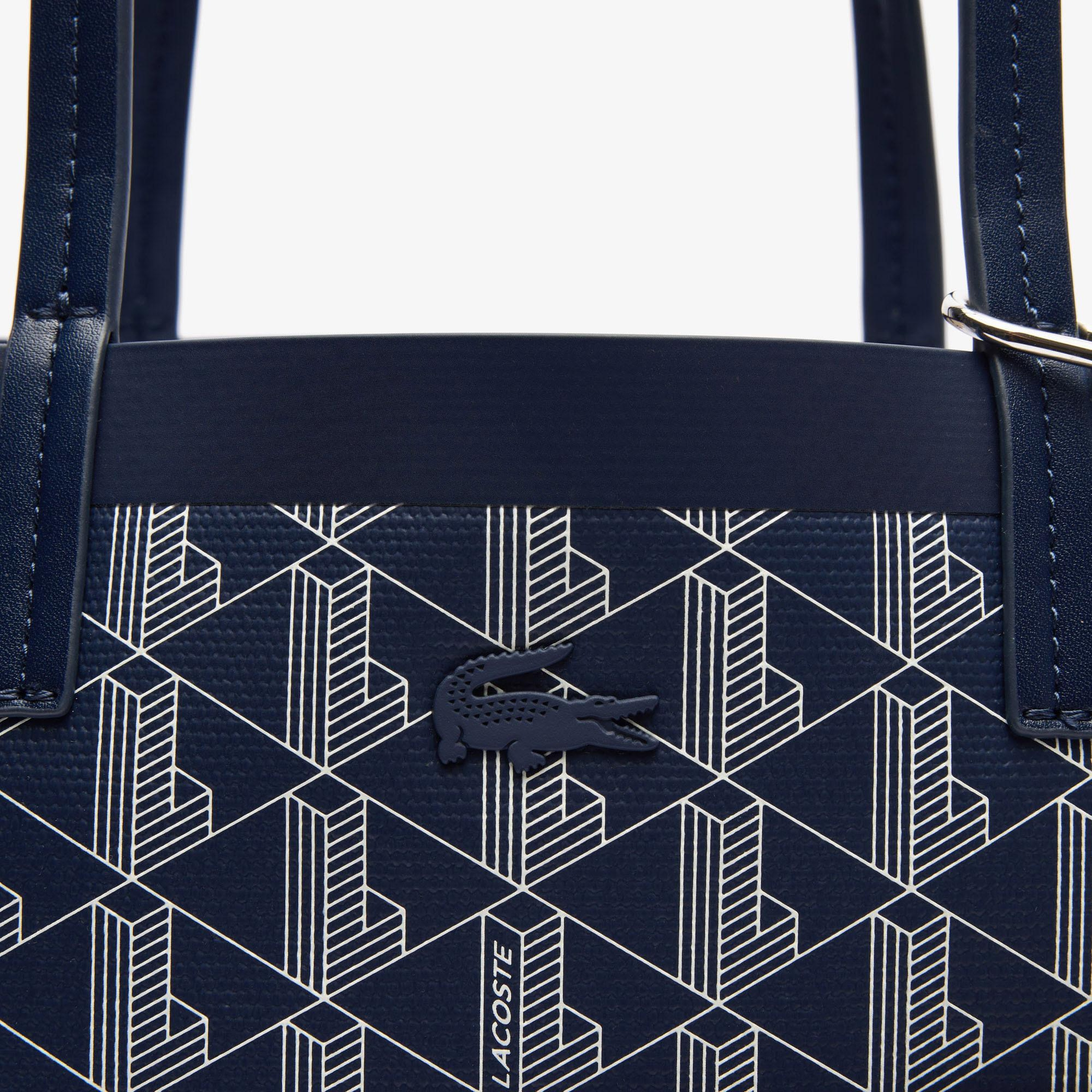Zely Canvas Kadın Monogram Lacivert Omuz Çantası