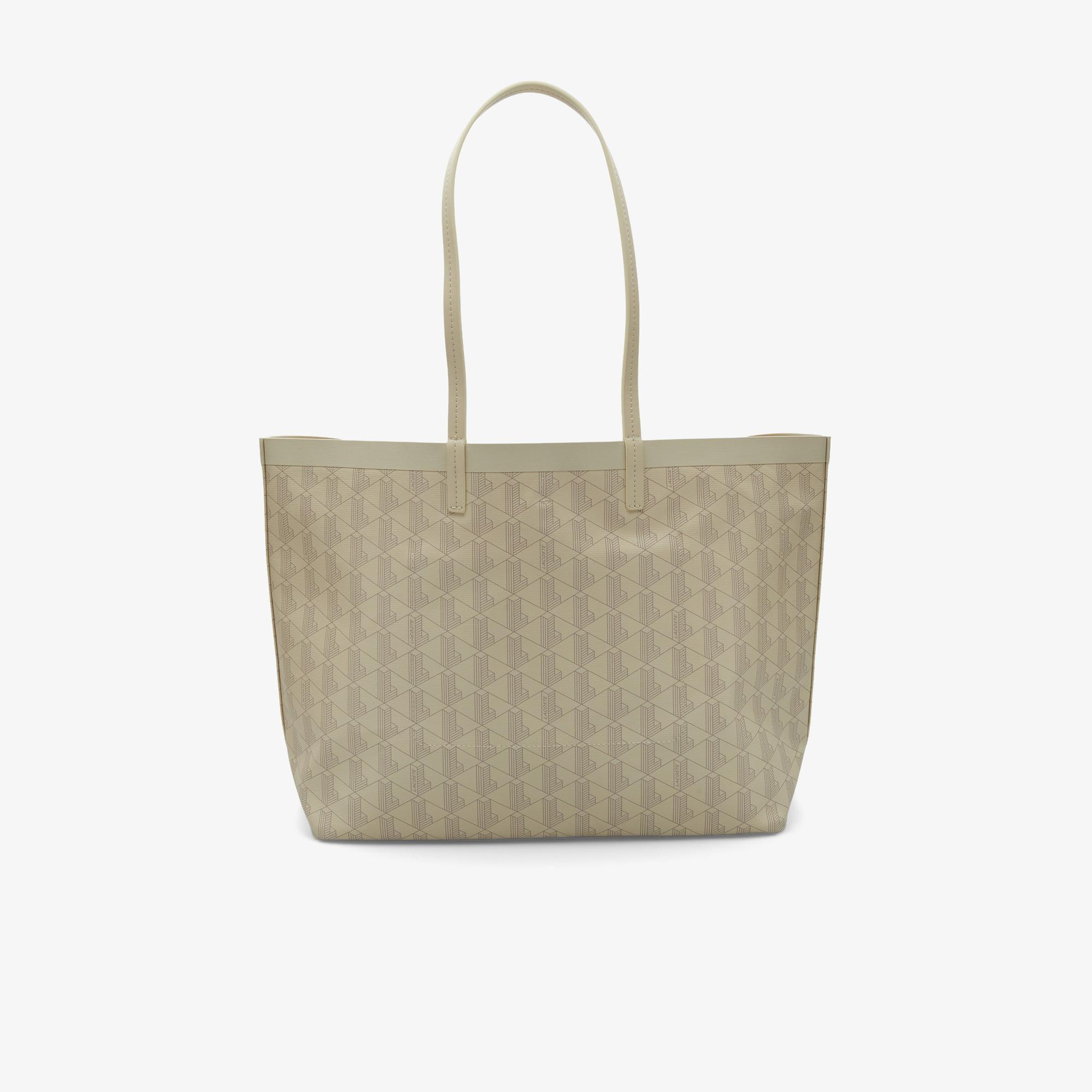 Zely Canvas Kadın Monogram Bej Omuz Çantası