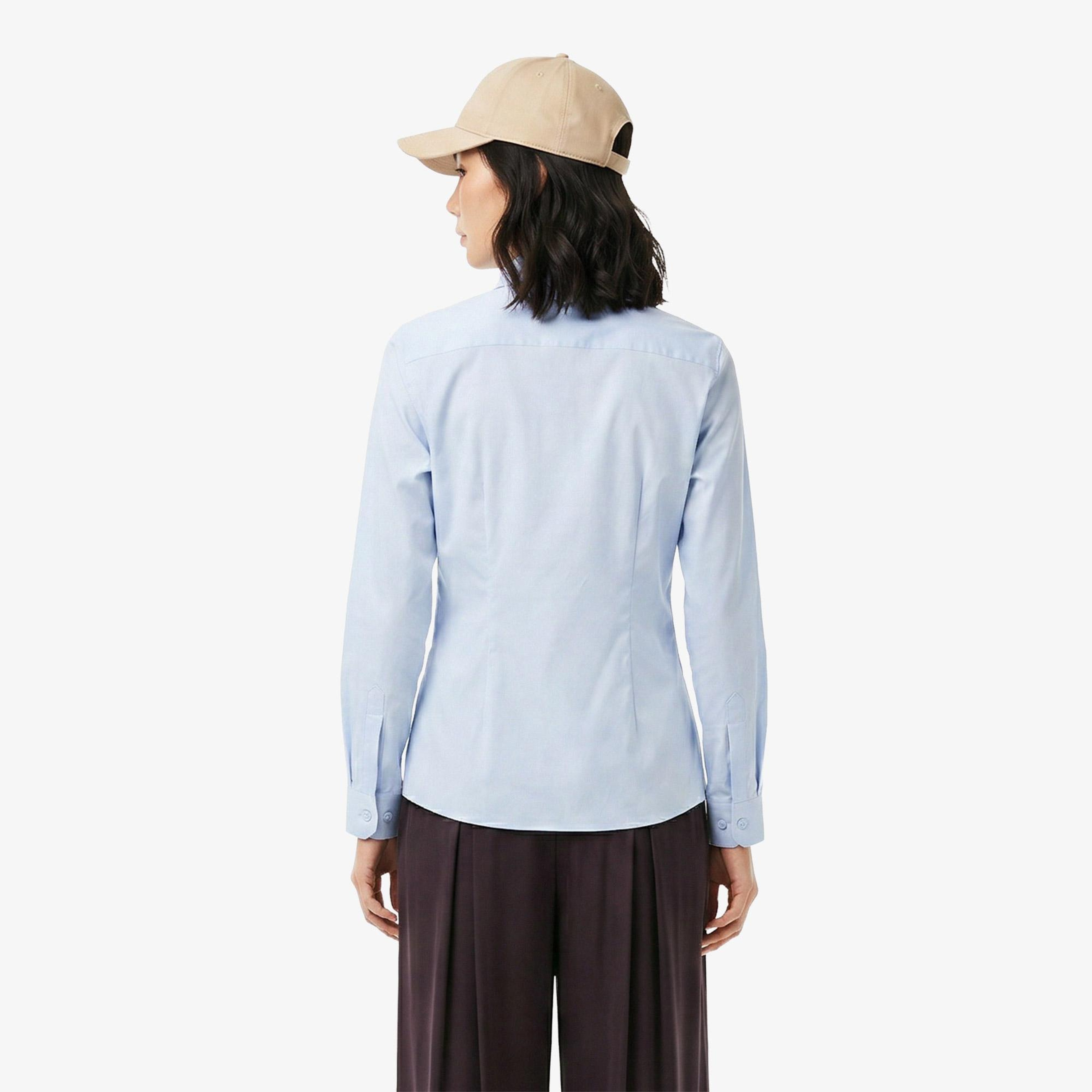 Kadın Slim Fit Mavi Gömlek