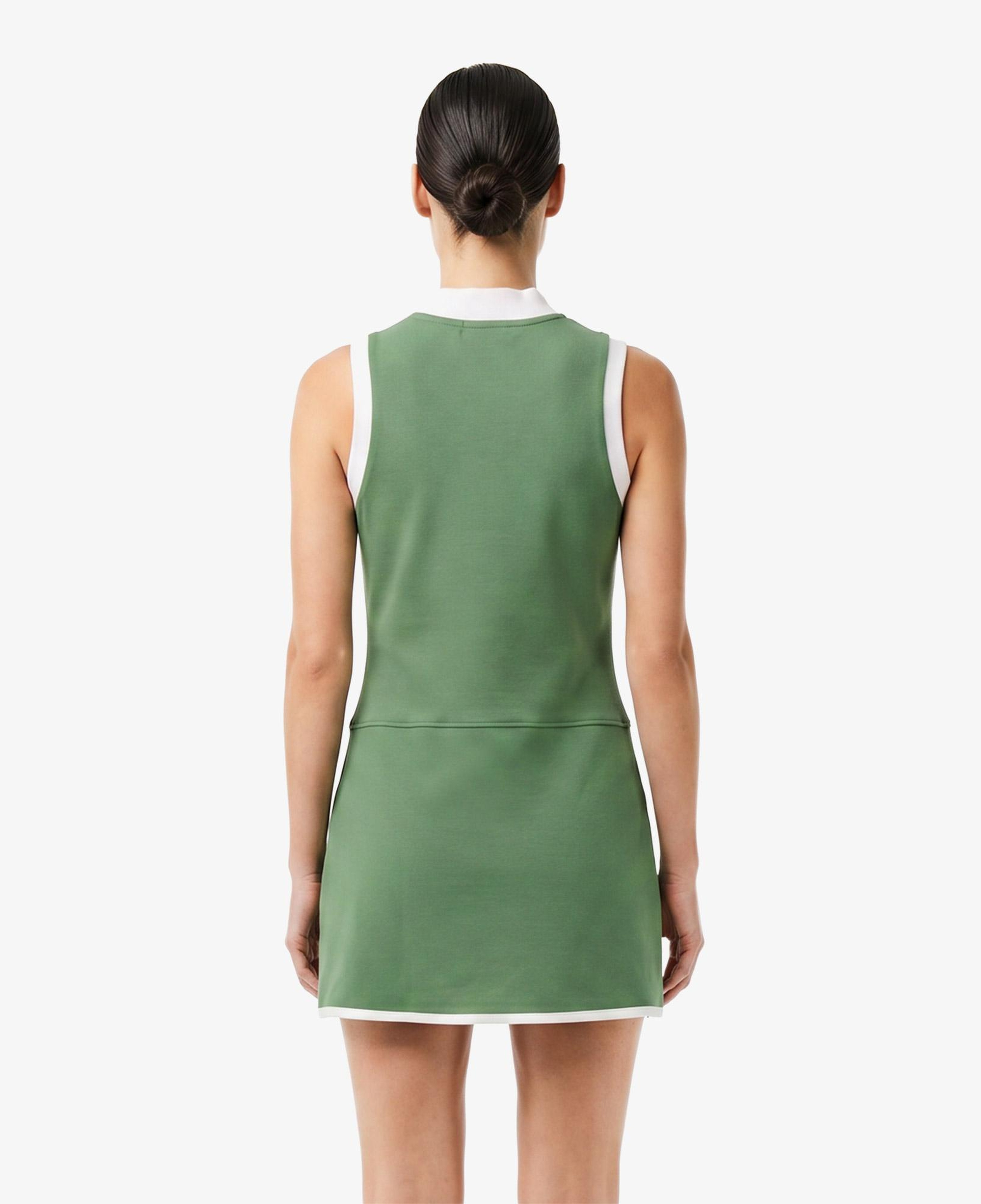Kadın Classic Fit Kolsuz Yarım Fermuarlı Yeşil Elbise