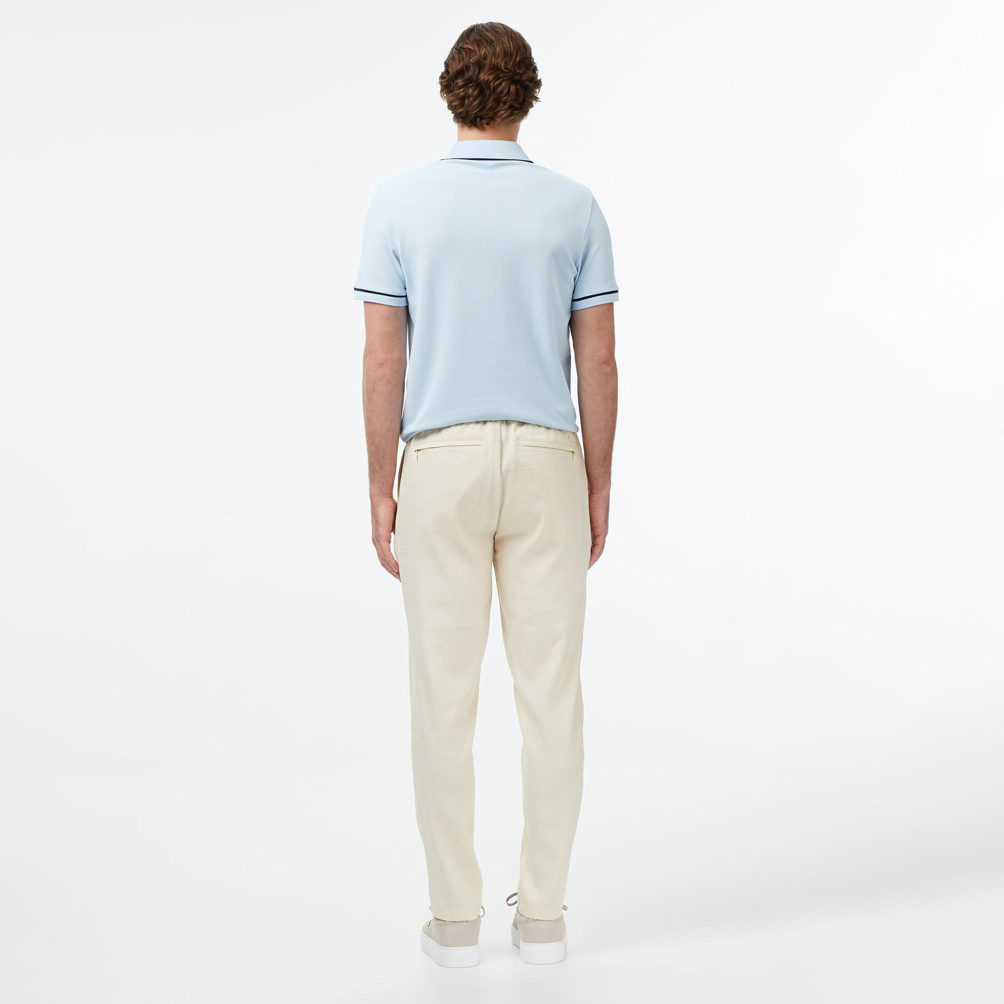 Erkek Tapered Fit Krem Chino Pantolon