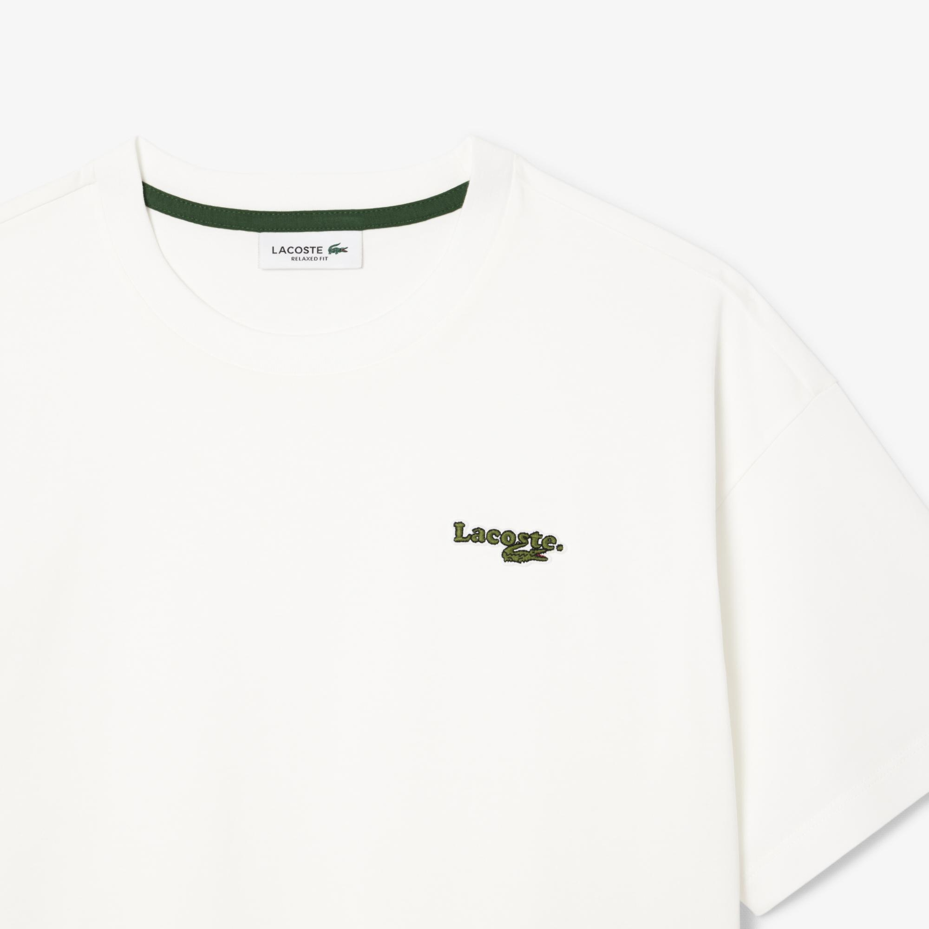 Kadın Relaxed Fit Bisiklet Yaka Beyaz T-Shirt