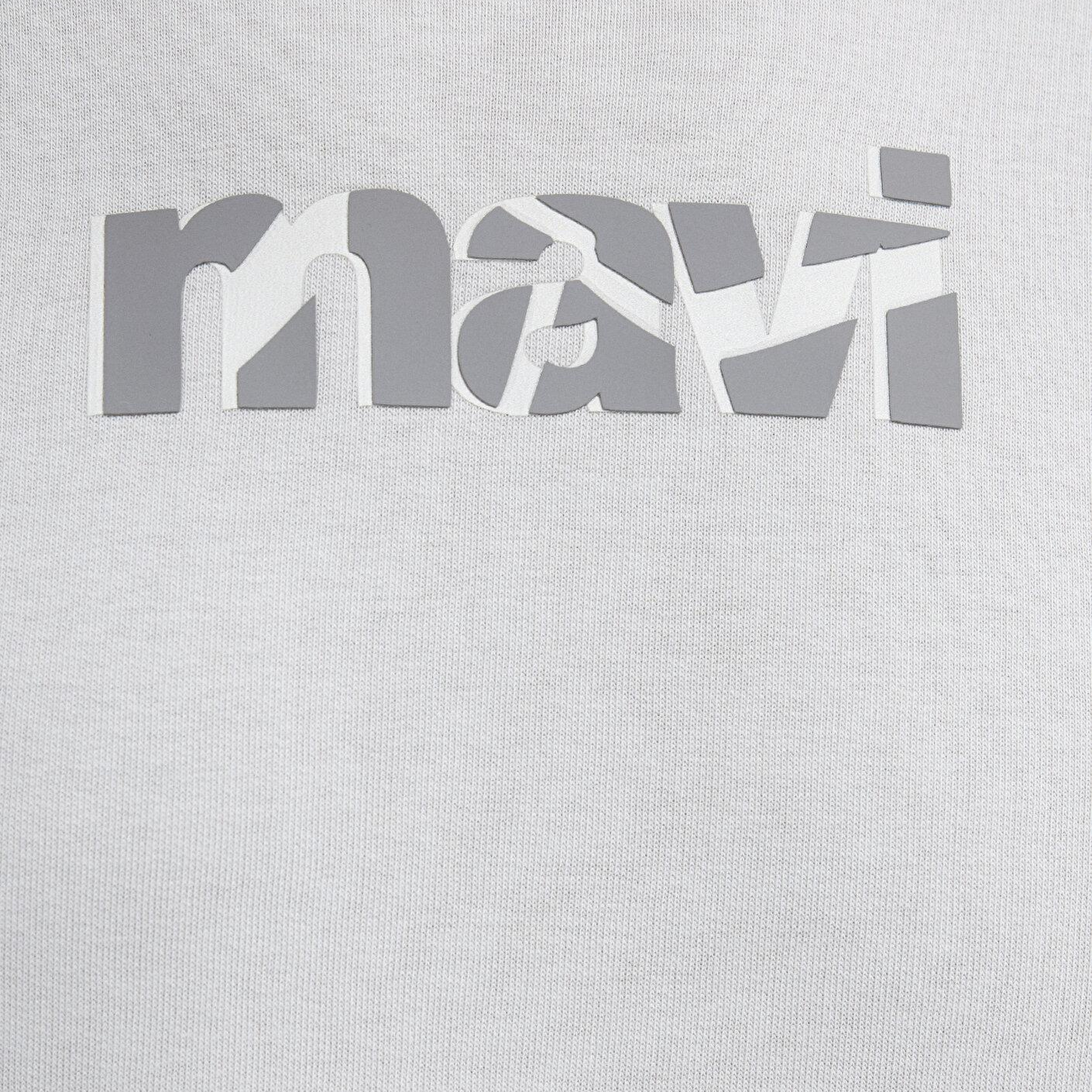 Mavi Mavi Logo Baskılı Gri Sweatshirt 0S10402-70075