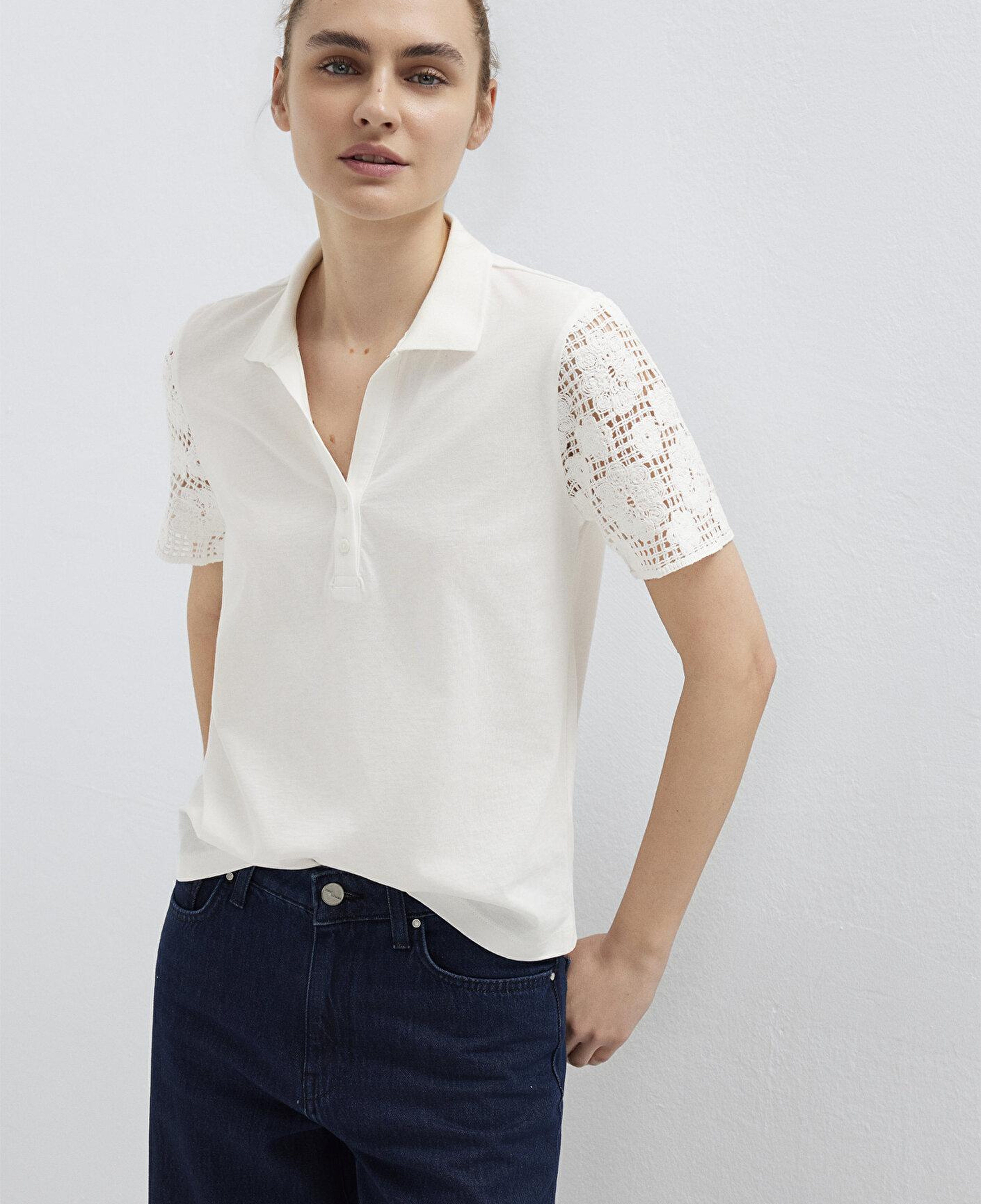 Mavi Ekru Polo Tişört Slim Fit / Dar Kesim 1613938-70057