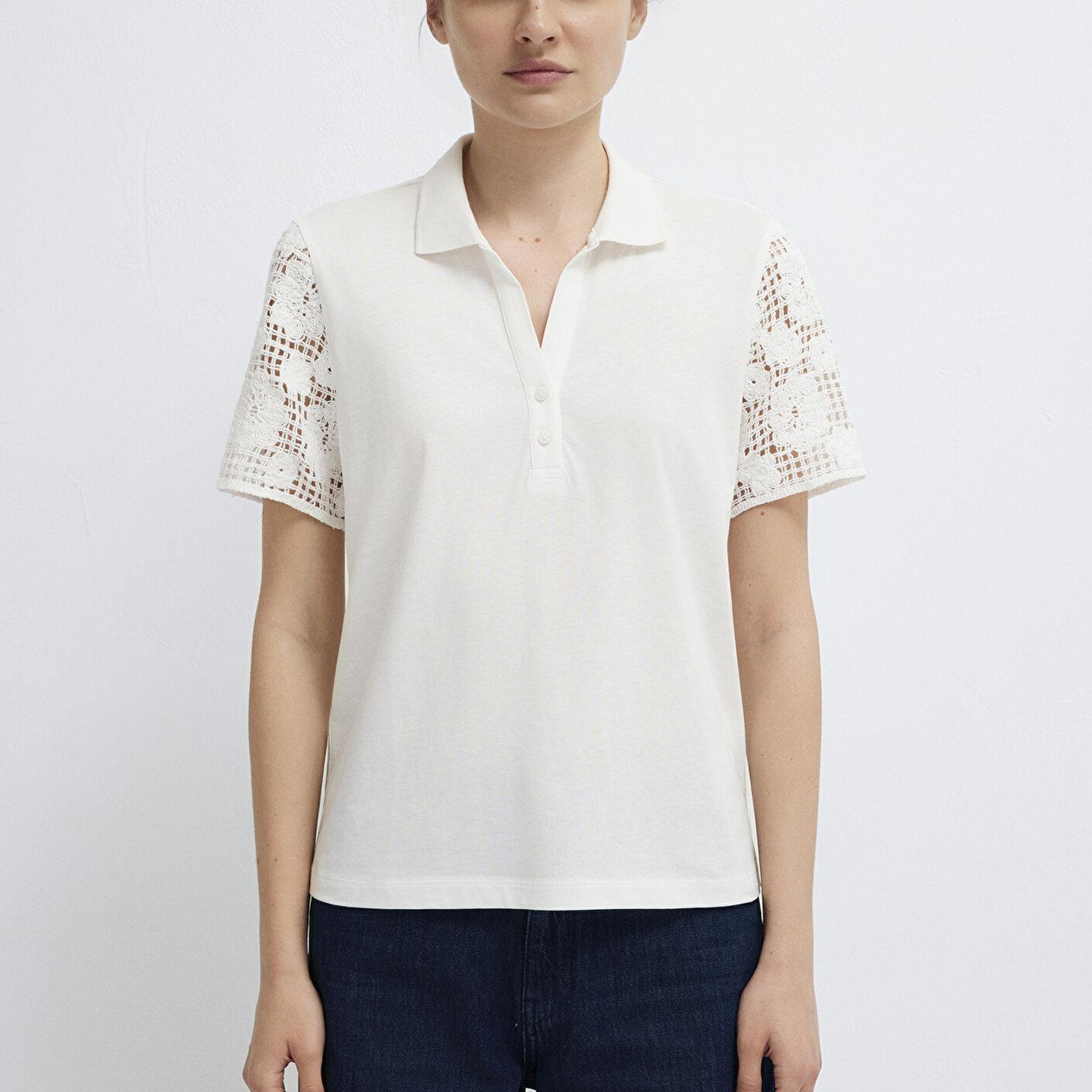 Mavi Ekru Polo Tişört Slim Fit / Dar Kesim 1613938-70057