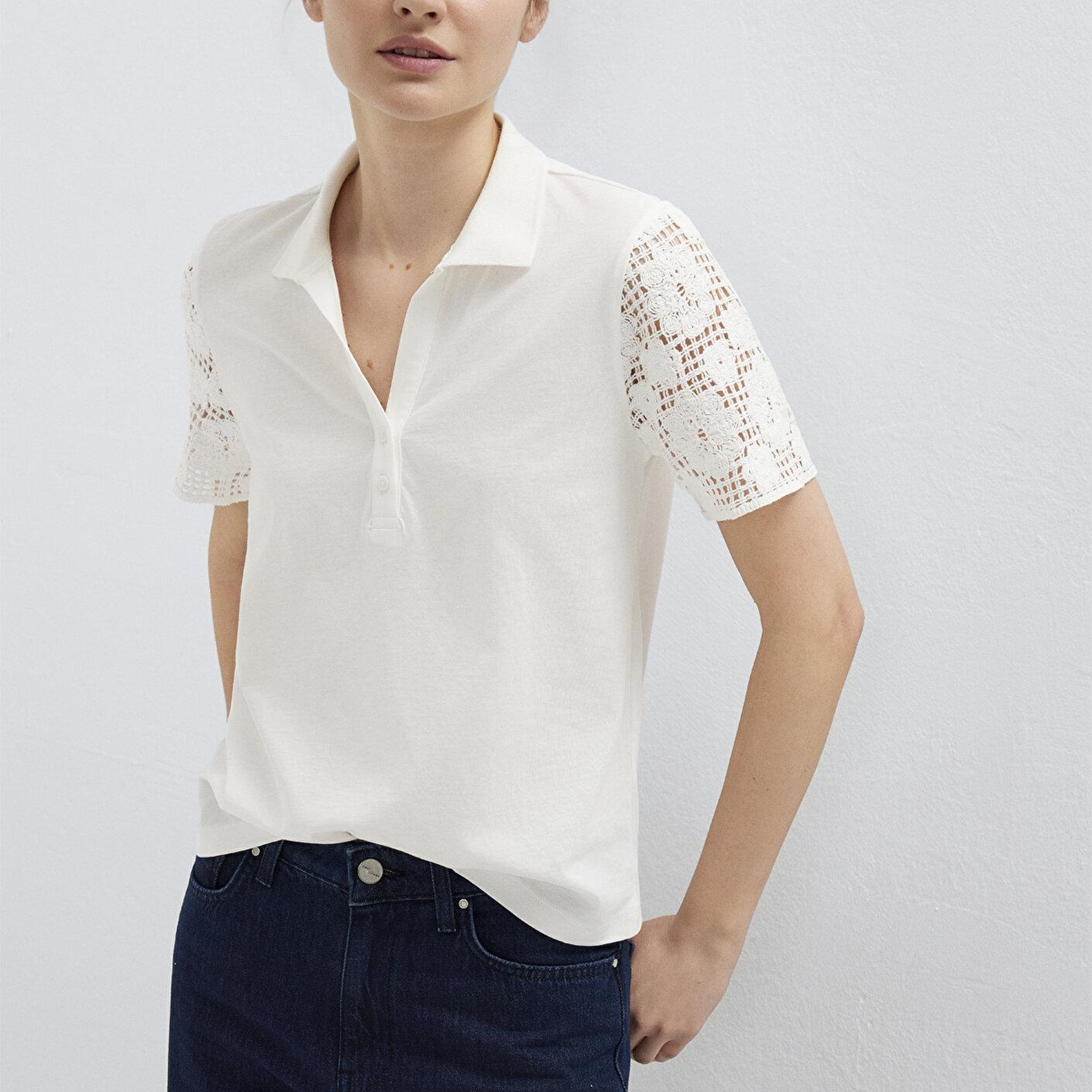 Mavi Ekru Polo Tişört Slim Fit / Dar Kesim 1613938-70057