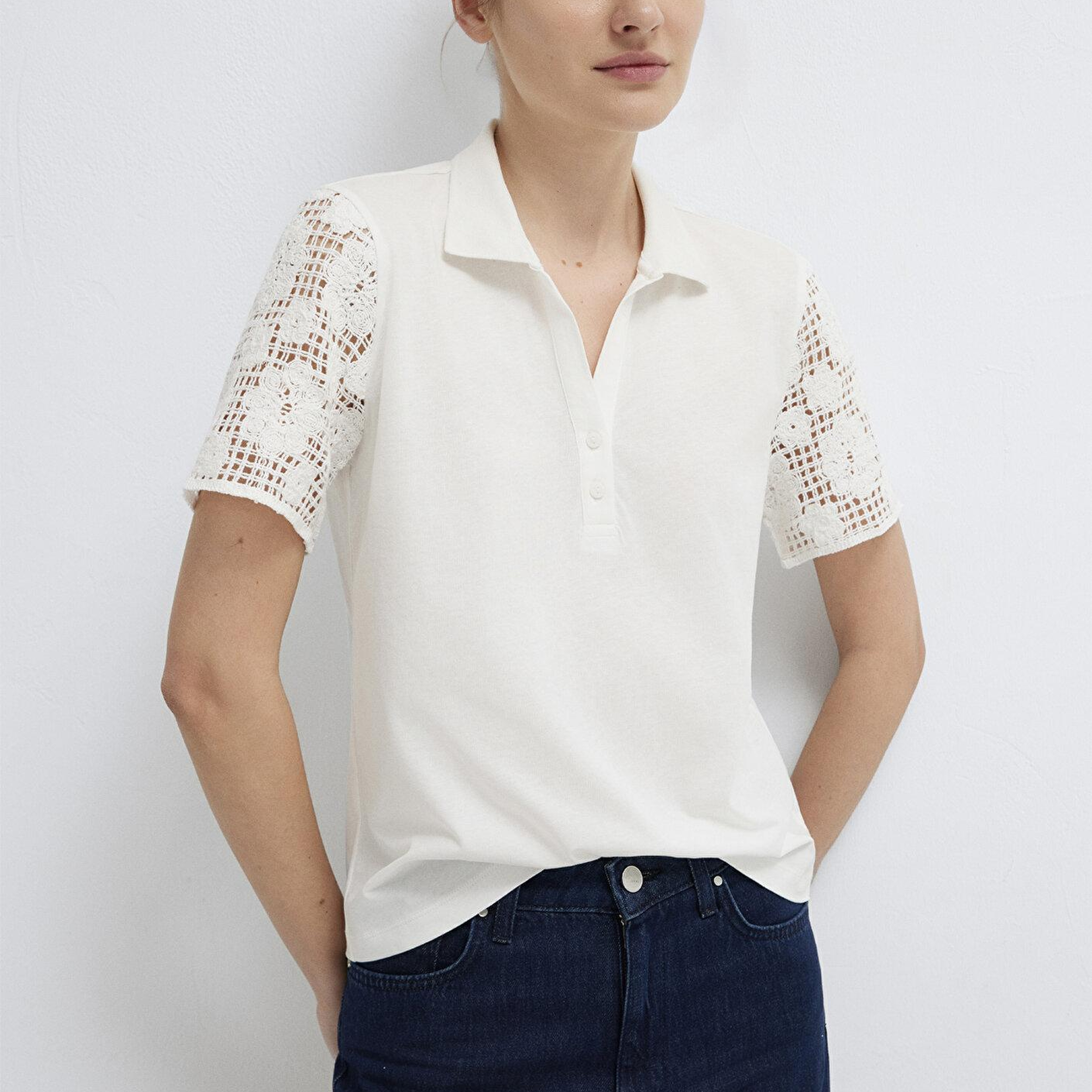 Mavi Ekru Polo Tişört Slim Fit / Dar Kesim 1613938-70057
